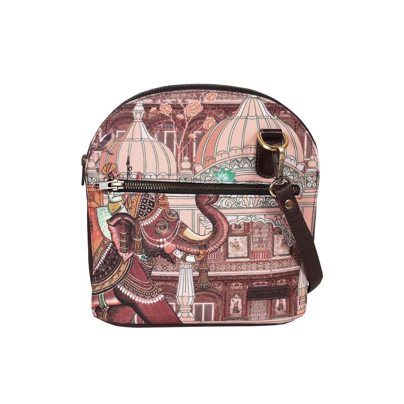 Elephant Procession & Palace Print Crossbody Bag image 2