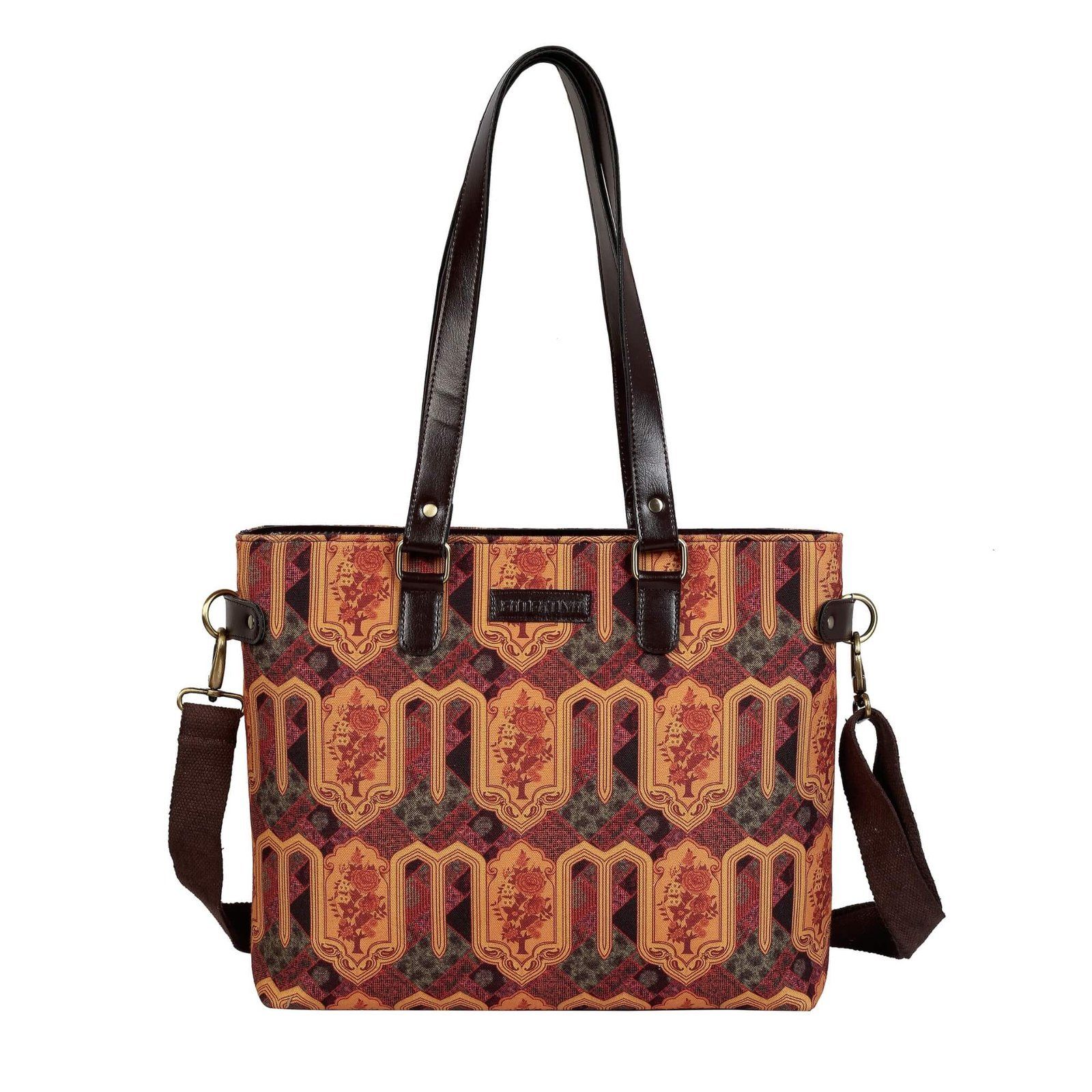 Flowers Design Tote Bag With Laptop Compartment image 2