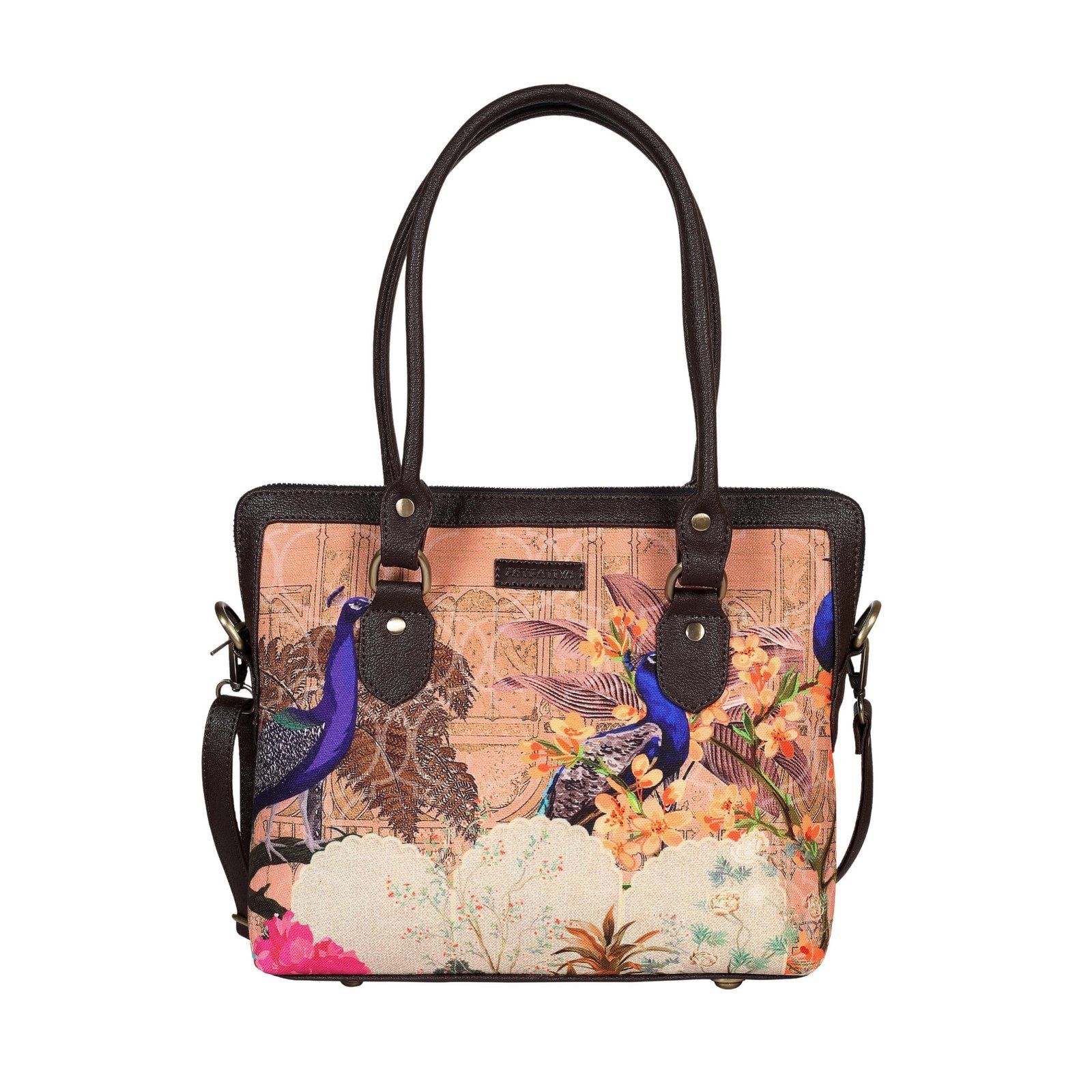 Vintage Peacock Print Teacher Bag image 2