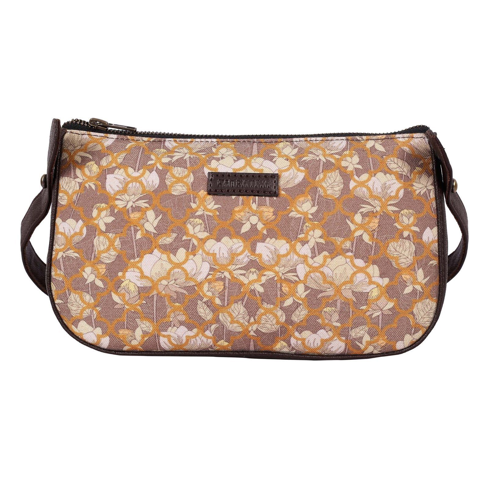 Subtle Floral Print Baguette Bag image 2