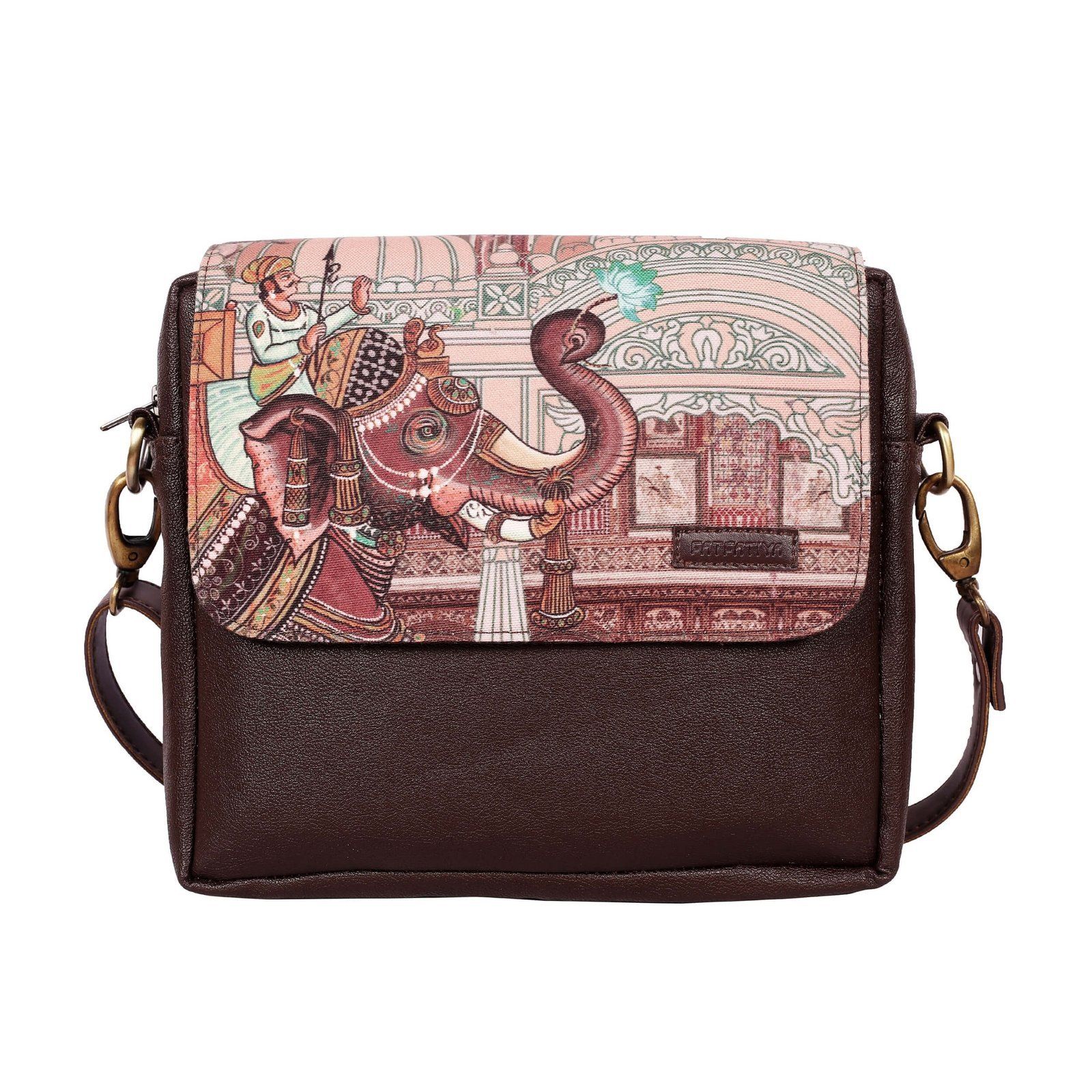 Elephant Procession Art Sling Bag image 2