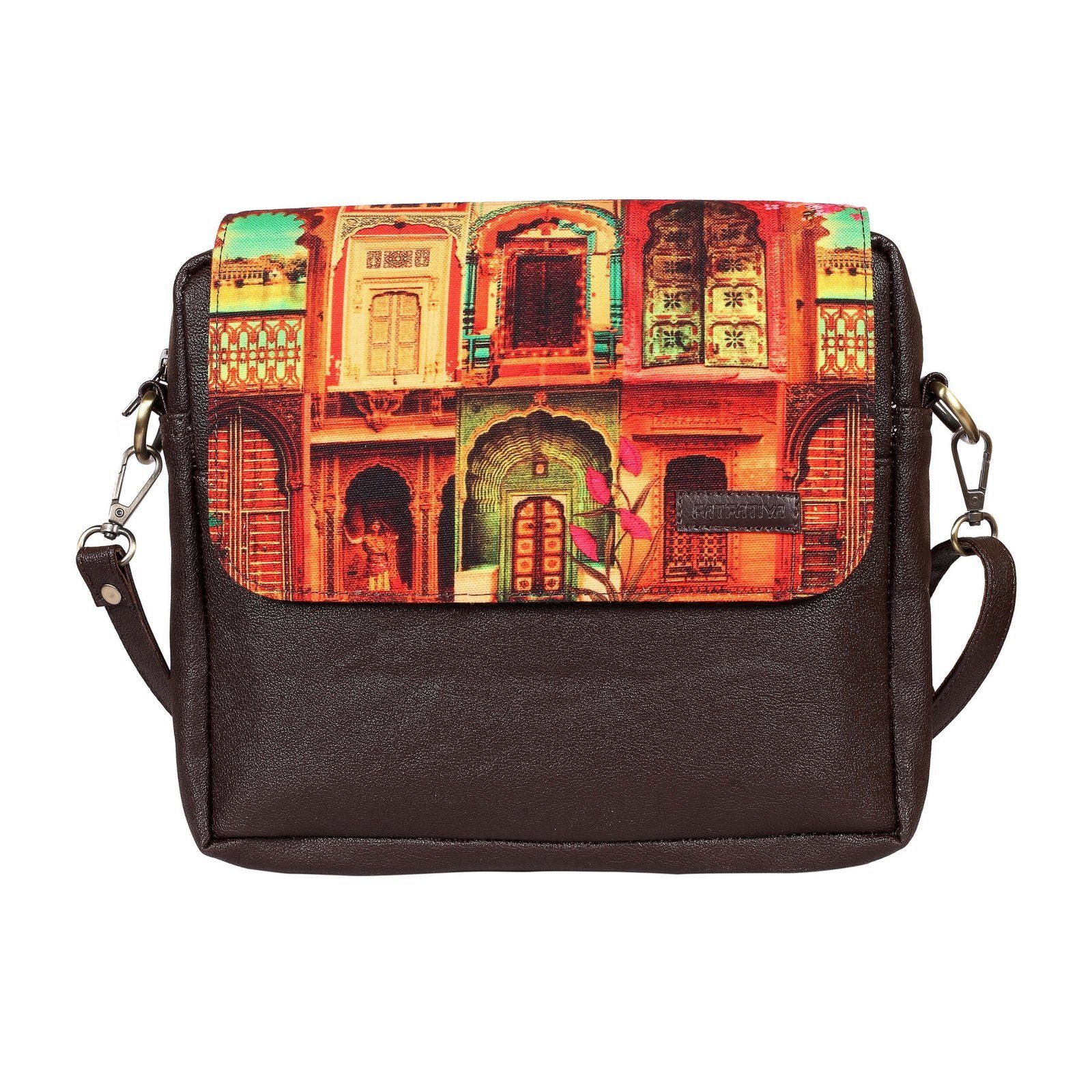 Colorful Haveli Print Sling Bag image 2