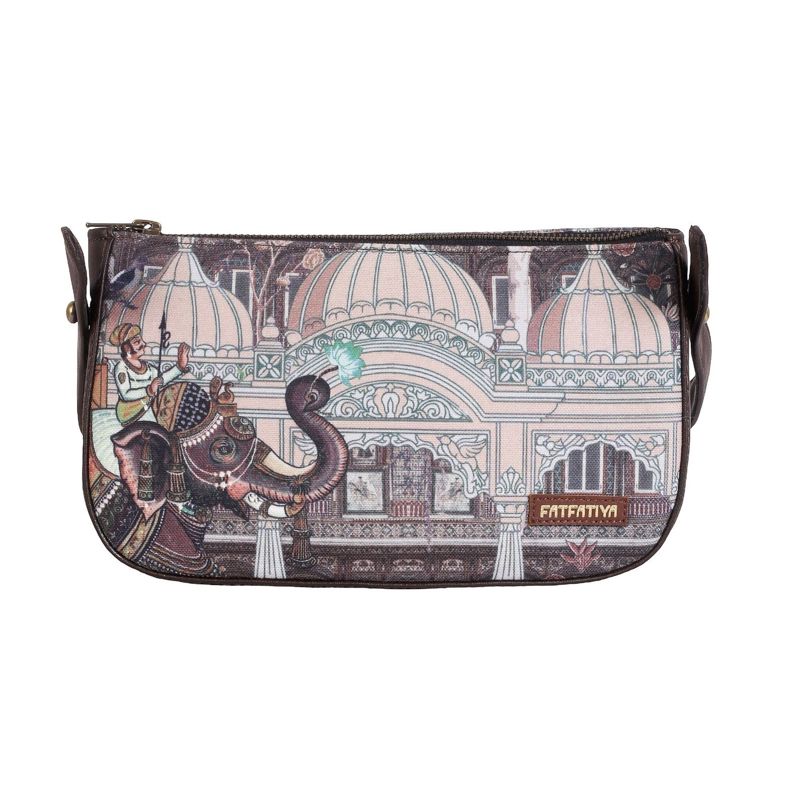 Vintage Elephant Architecture Print Baguette Bag image 2