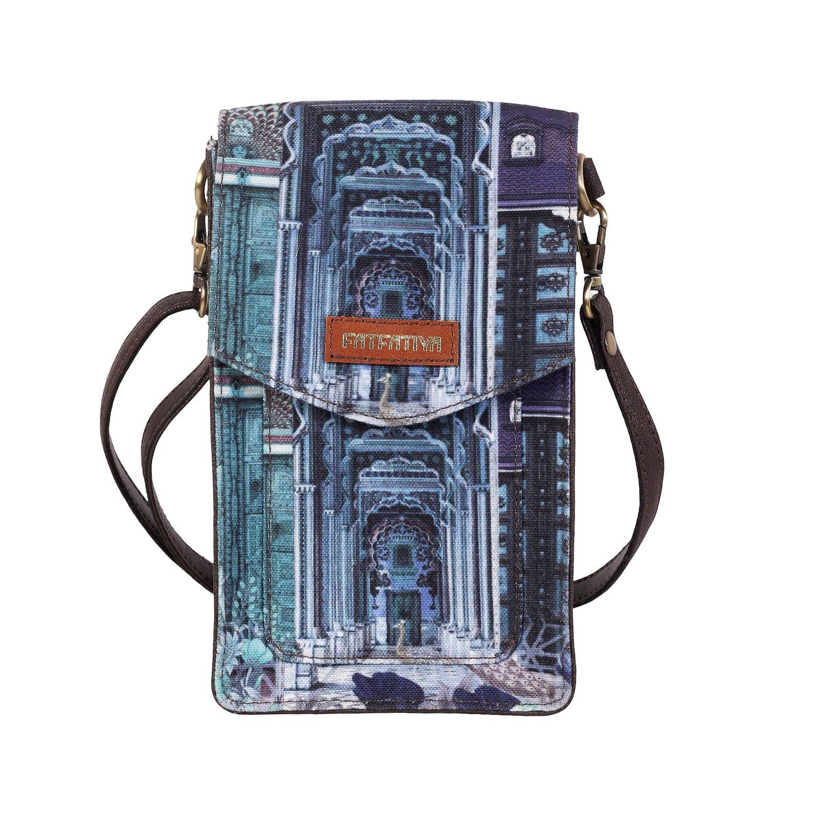 Architectural Print Mobile Sling Bag For Women image 2