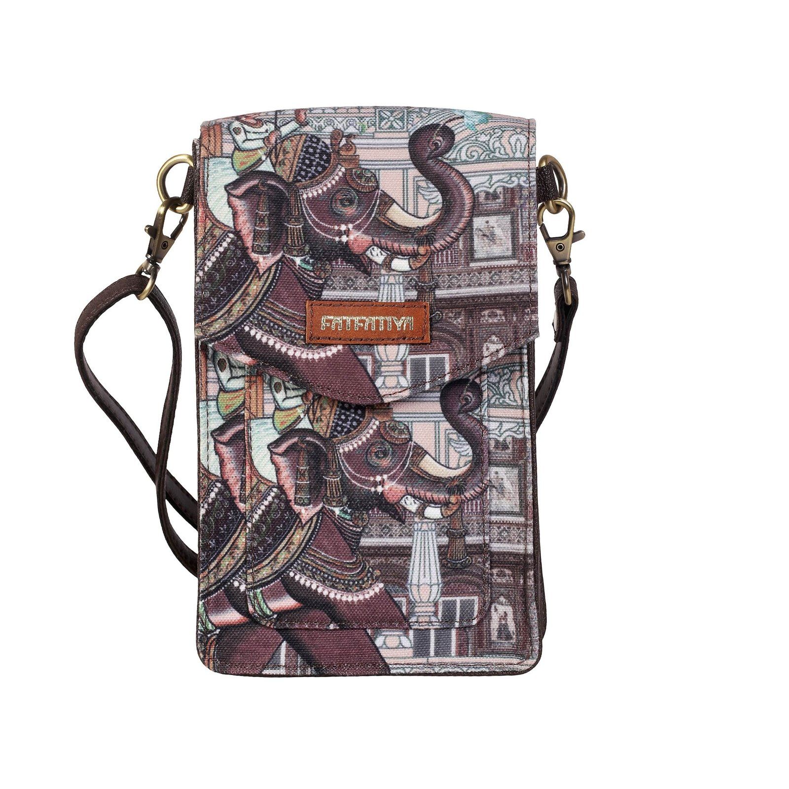 Elephant Print Mobile Sling Bag For Women | Crossbody Phone Bag Small Purse image 2
