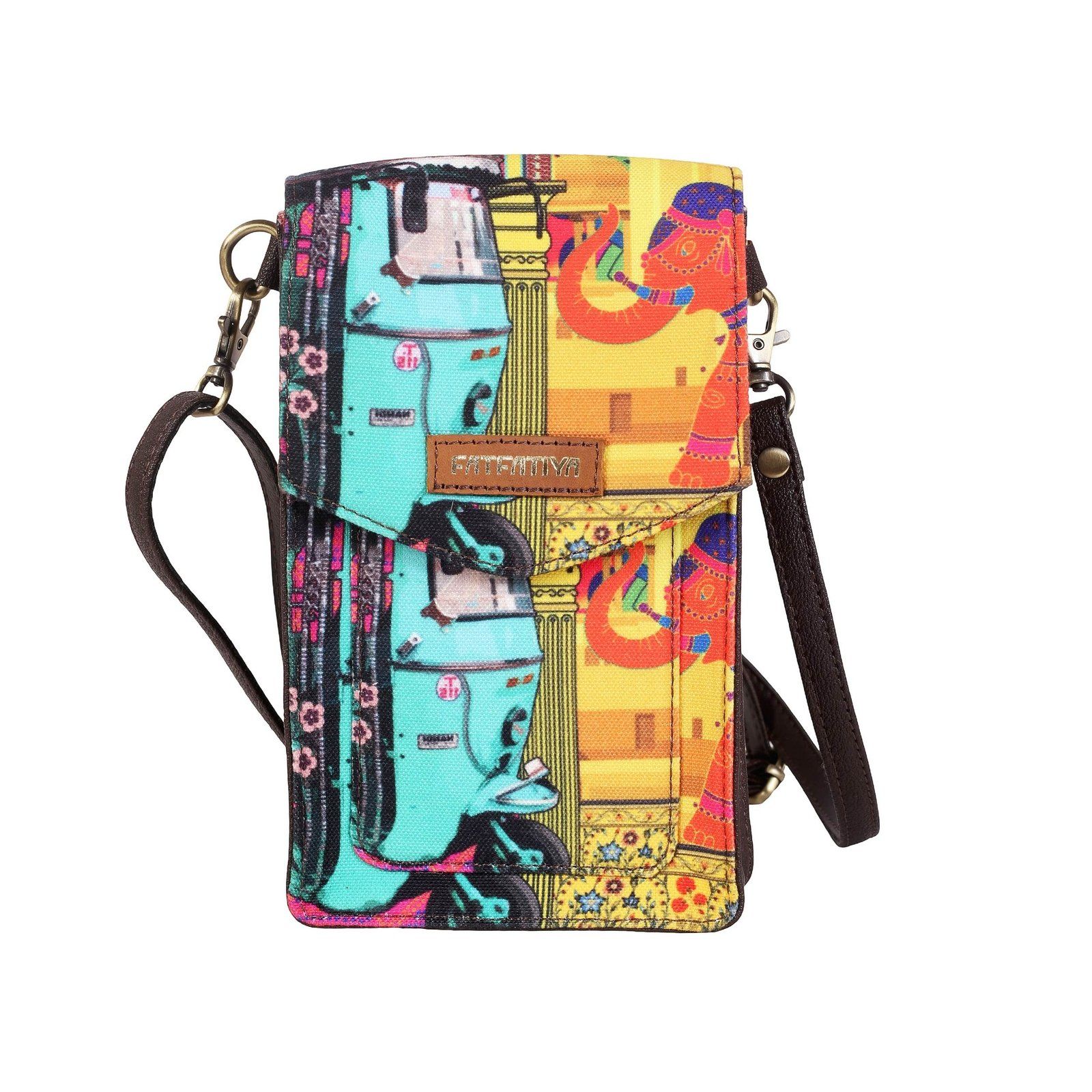 Auto Rickshaw Print Mobile Sling Bag For Women image 2