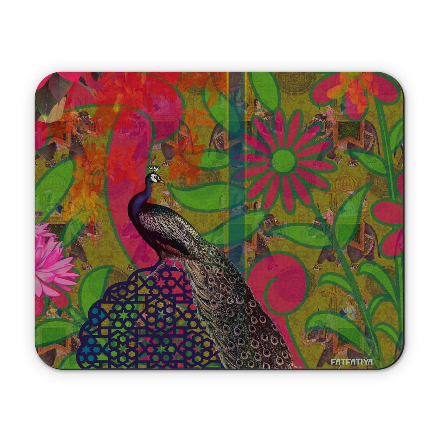 Beautiful Peacock Aesthetic Mouse Pad image 2