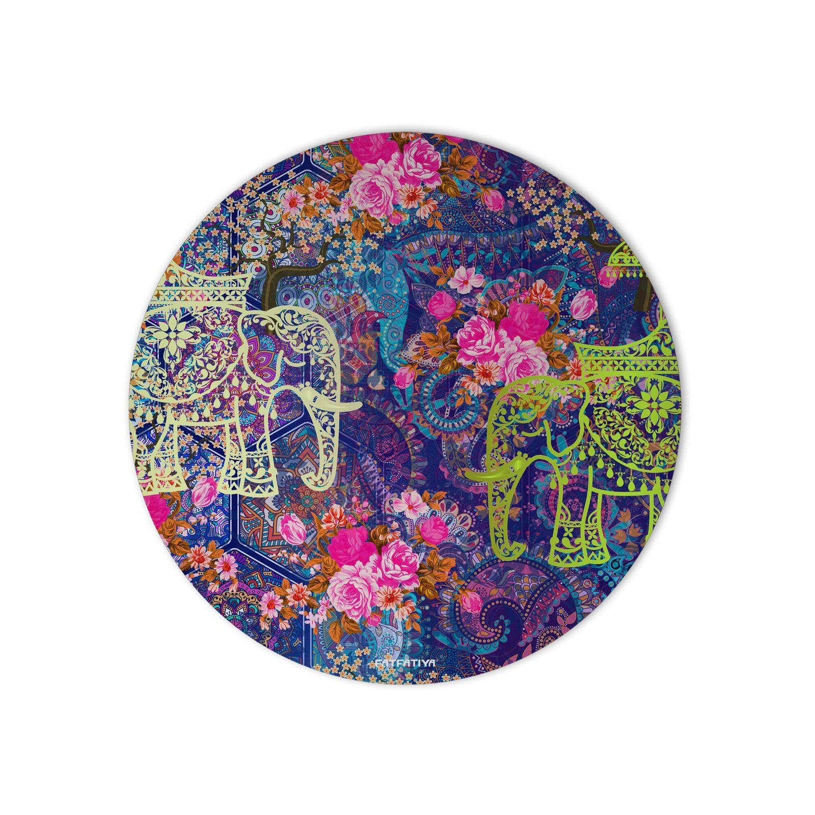 Indian Wedding Elephant Round Mouse Pad image 2