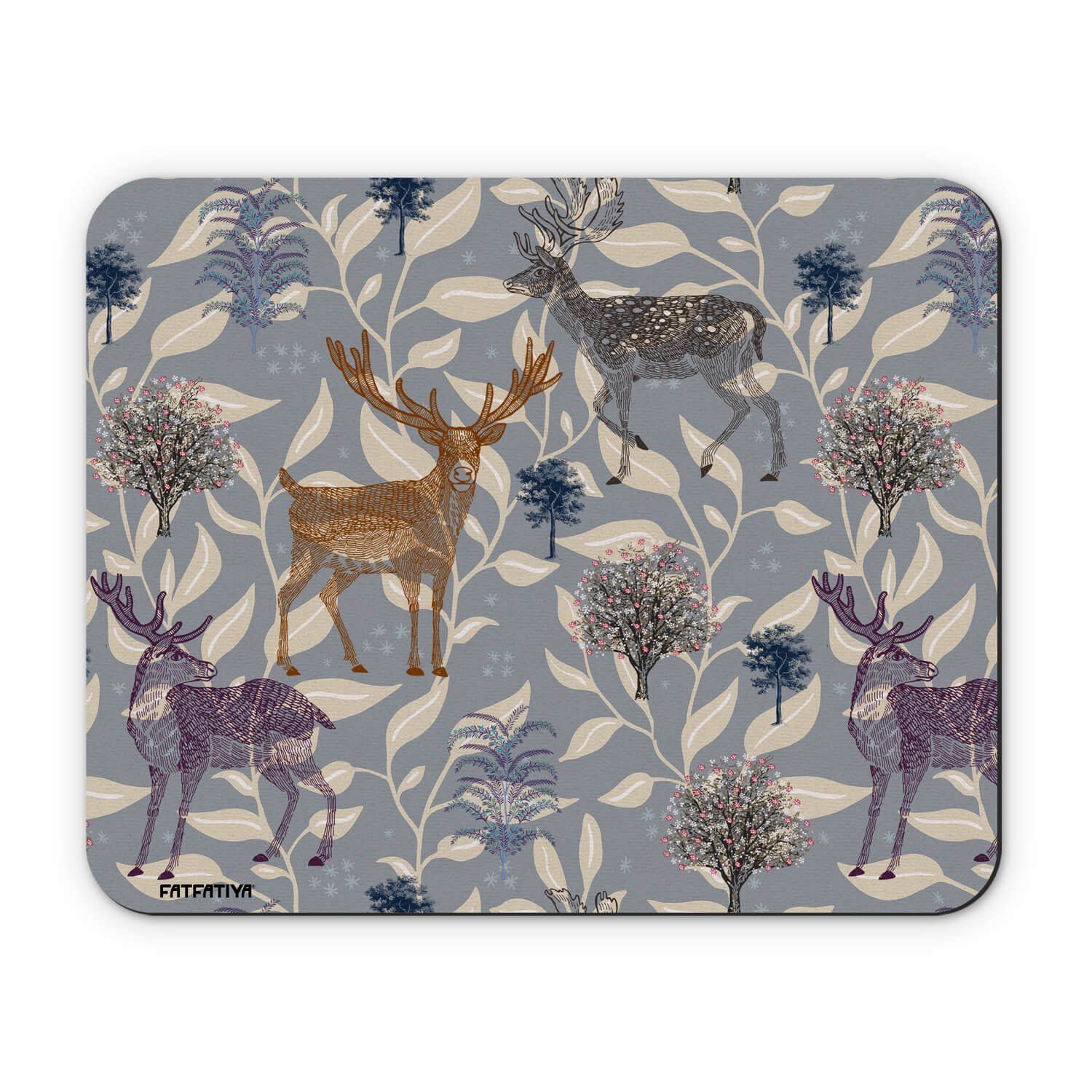 Beautiful Printed Deer Motif Table Mouse Pad image 2