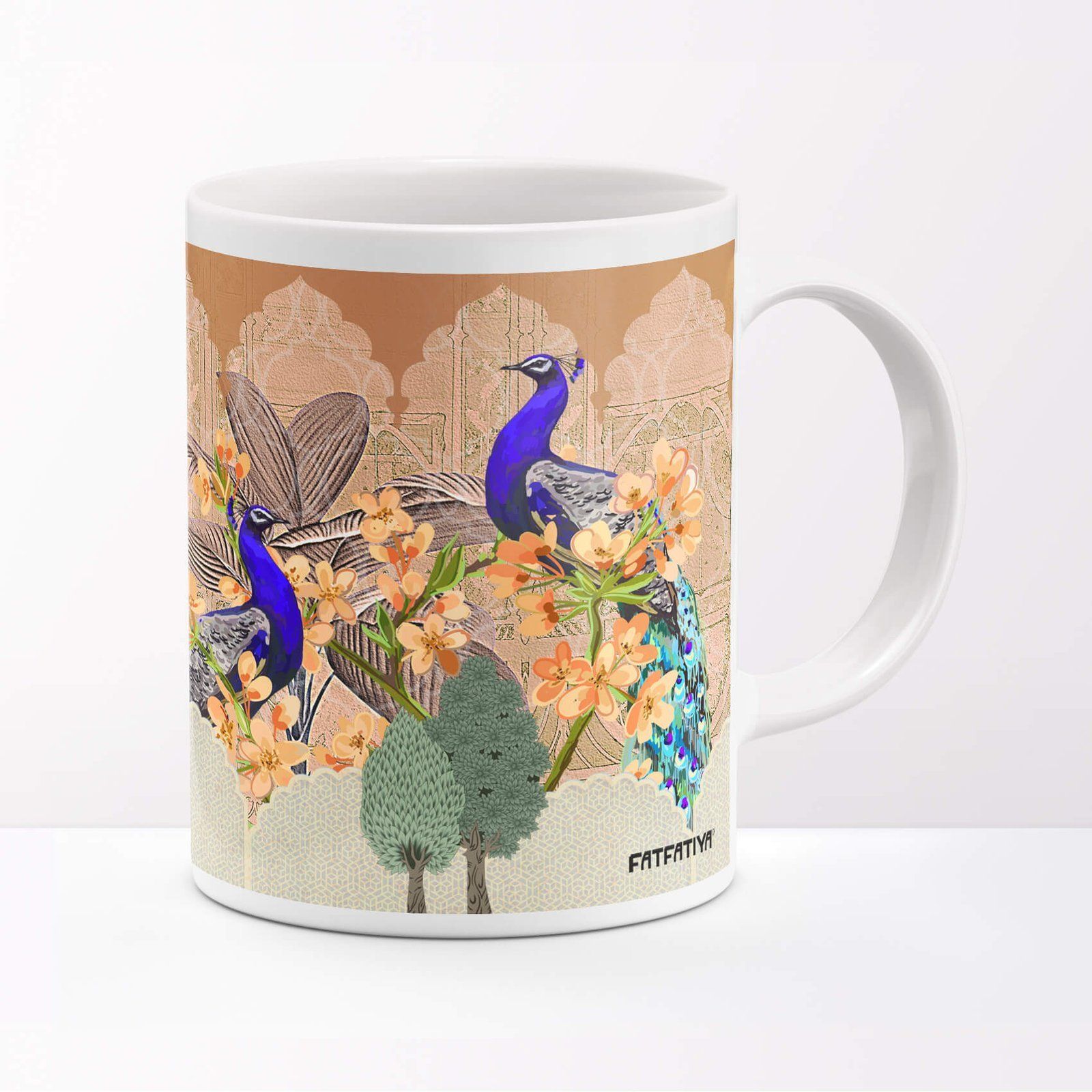 Printed Peacock Awesome Coffee Mug image 2