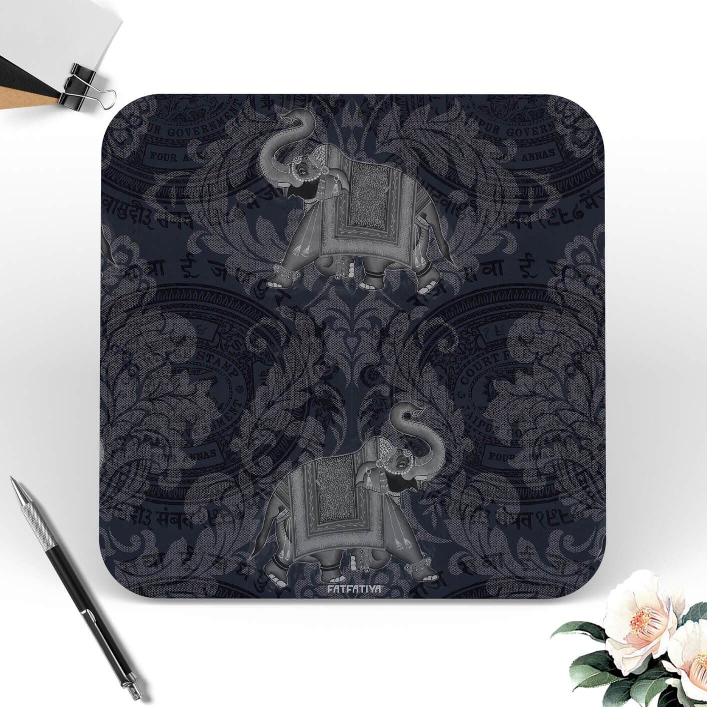 Jaipuri Elephant Hathi Round Coaster Set image 2