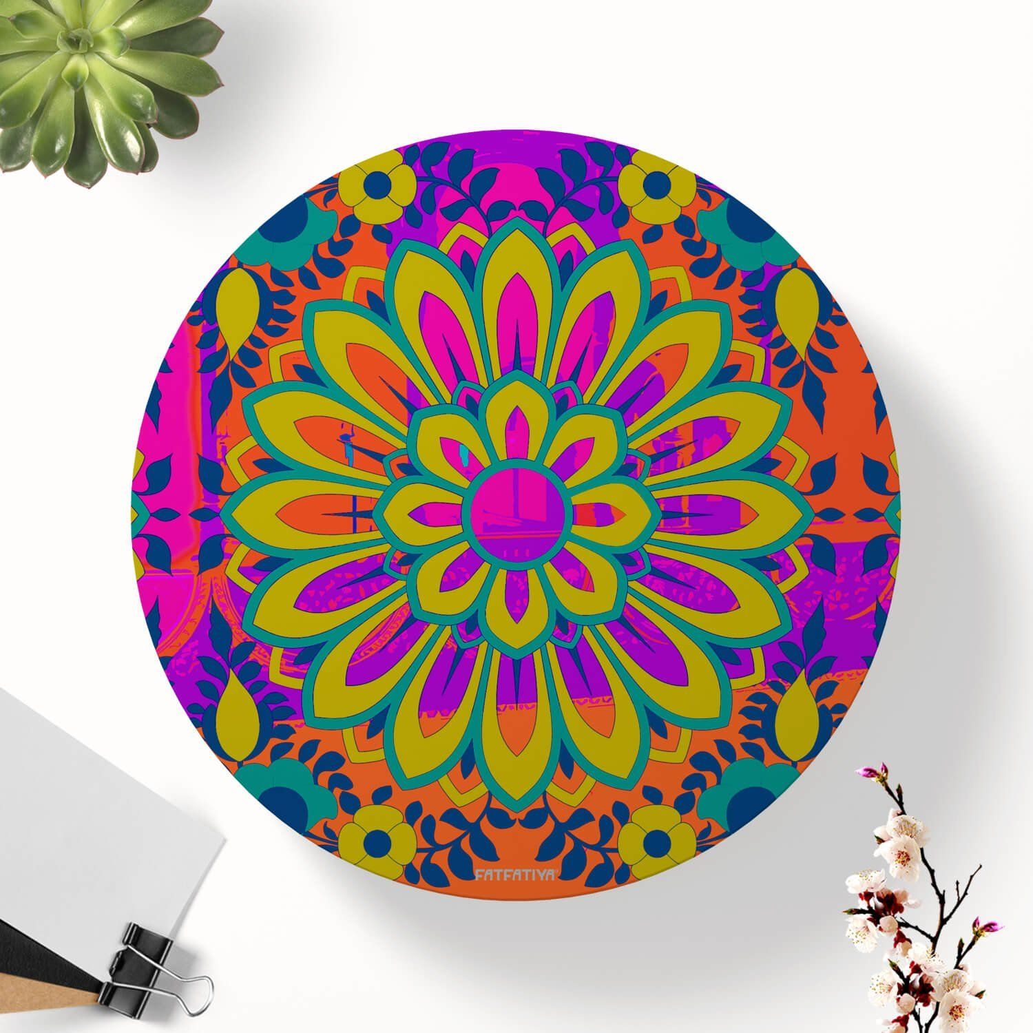 Vibrant Flower Designer Coaster Set image 2