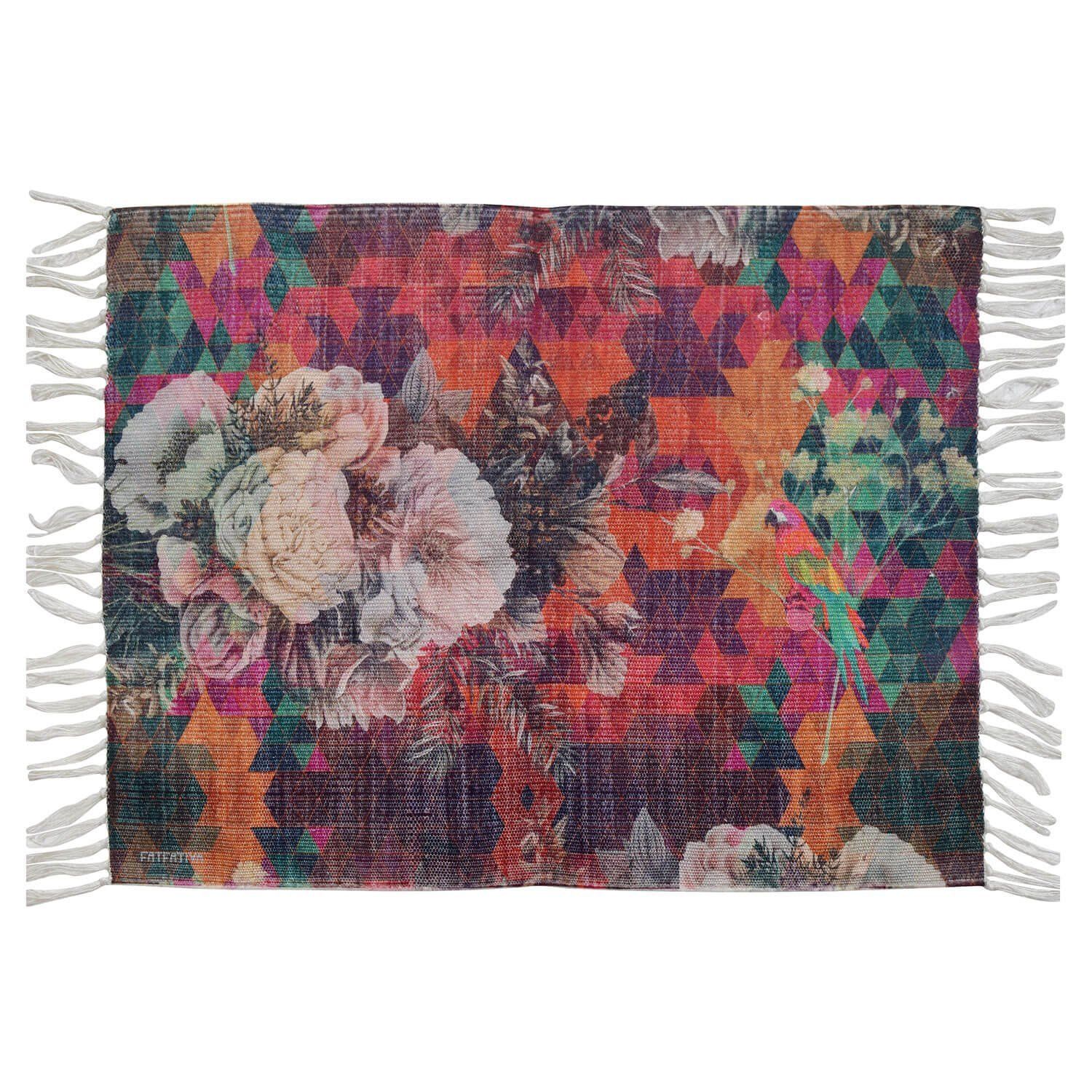 Multicolor Floral Recycled Polyester Rug image 2