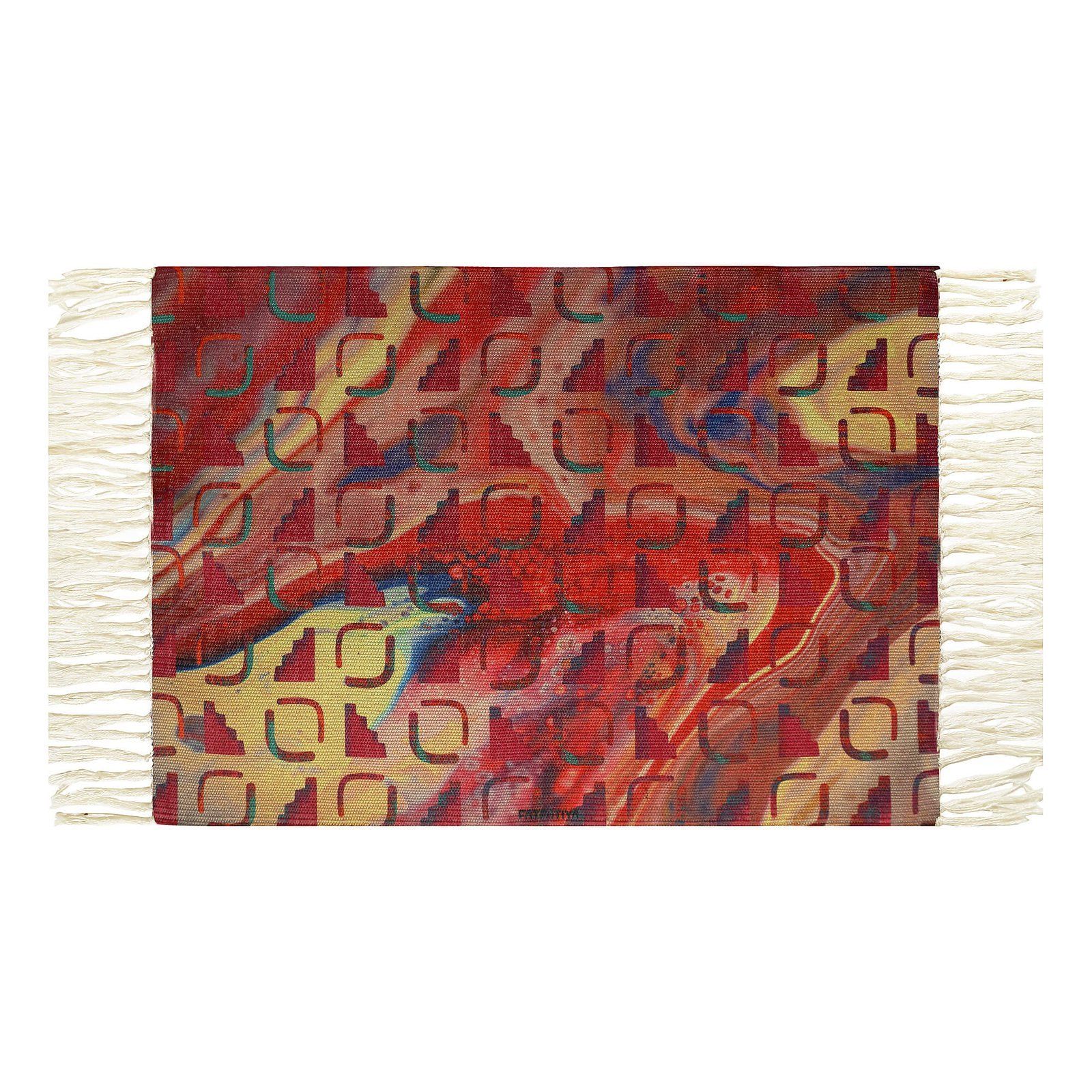 Checked Lava Rectangular Recycled Rug image 2