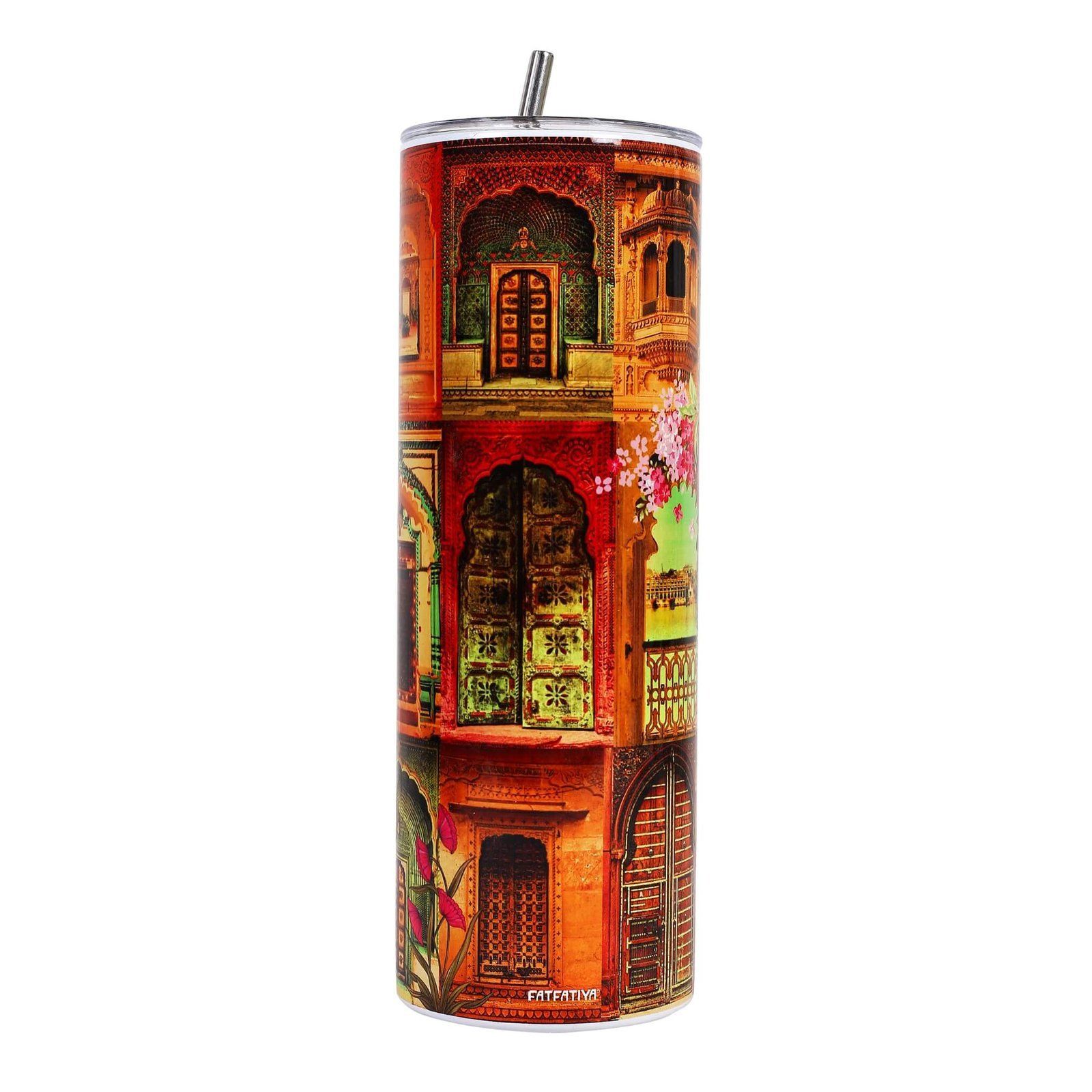 Beautiful Door Of Rajasthan Tumbler Bottle image 3