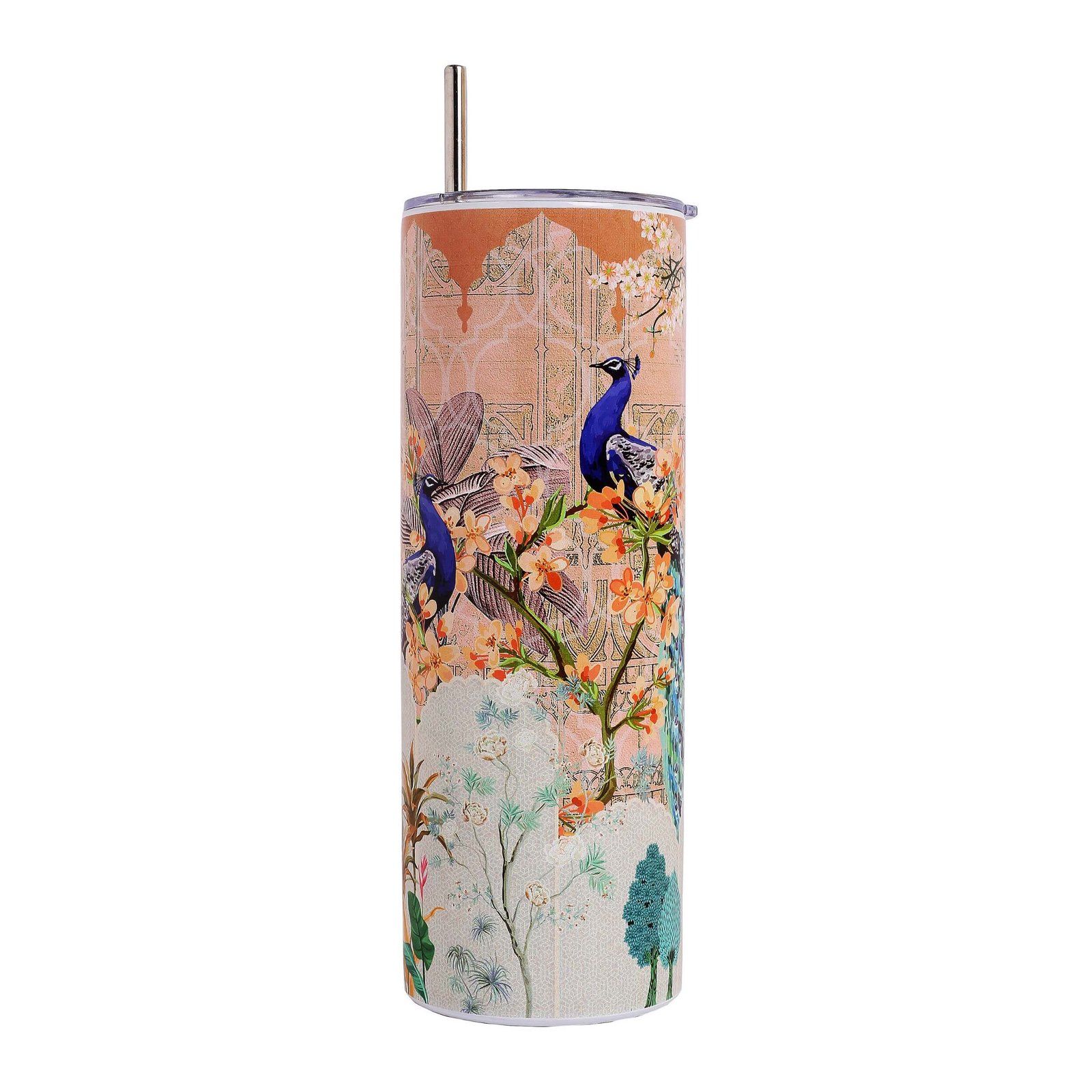 Peacock Majesty Palace Stainless Steel Tumbler With Straw image 3
