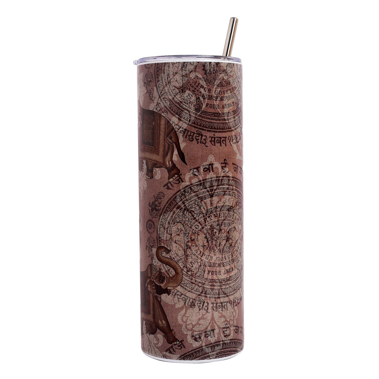 Royal Elephant Procession Stainless Steel Tumbler With Straw image 3