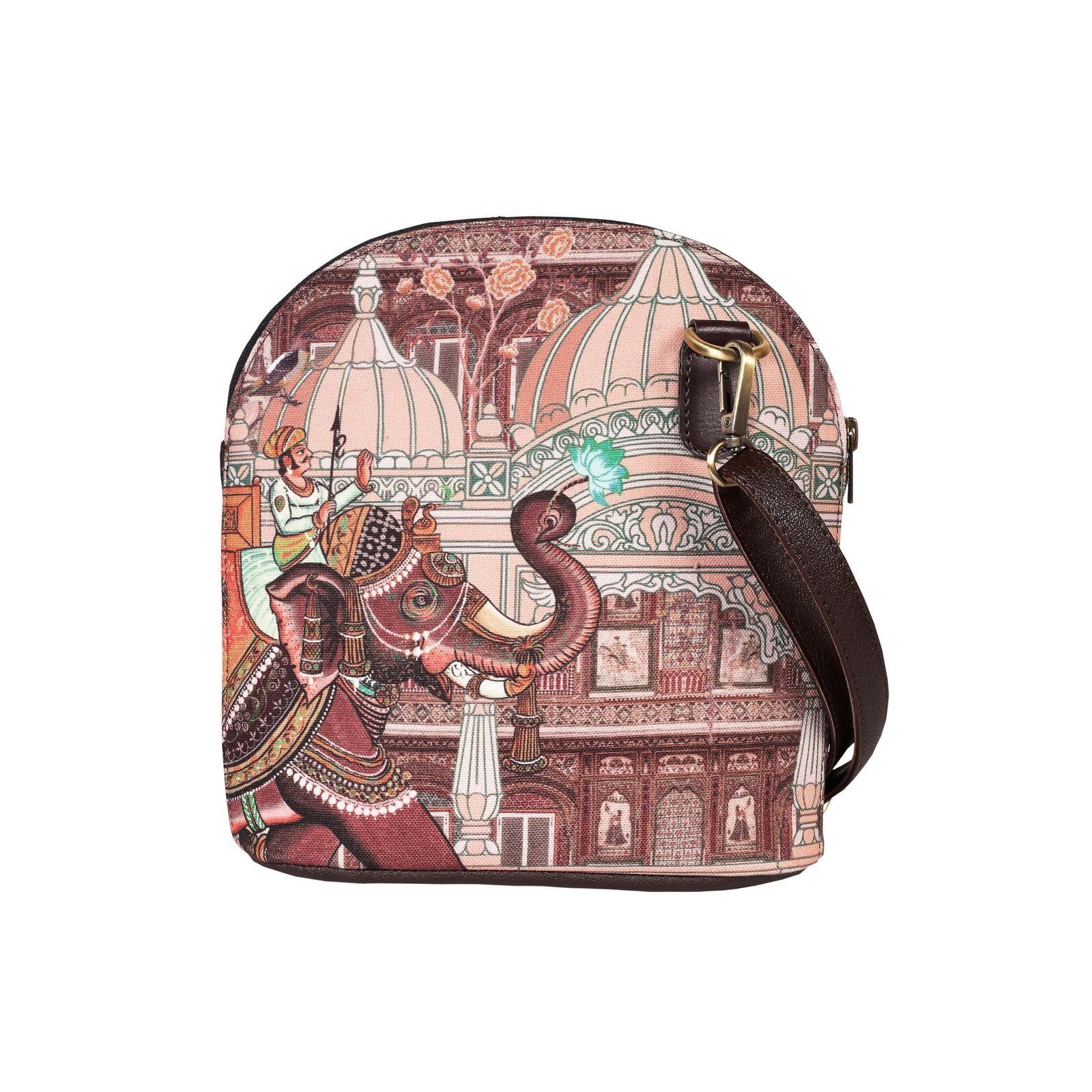 Elephant Procession & Palace Print Crossbody Bag image 3