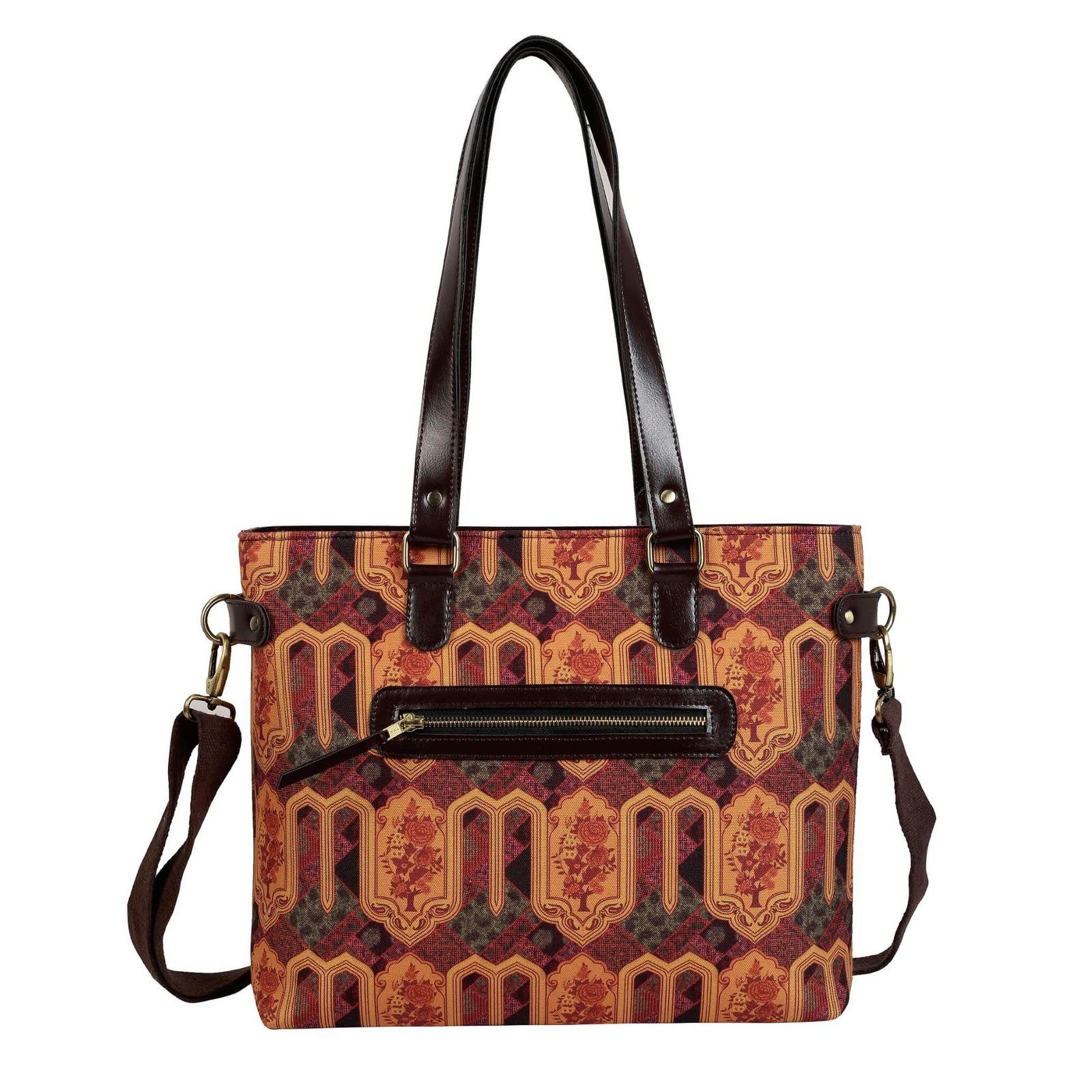Flowers Design Tote Bag With Laptop Compartment image 3