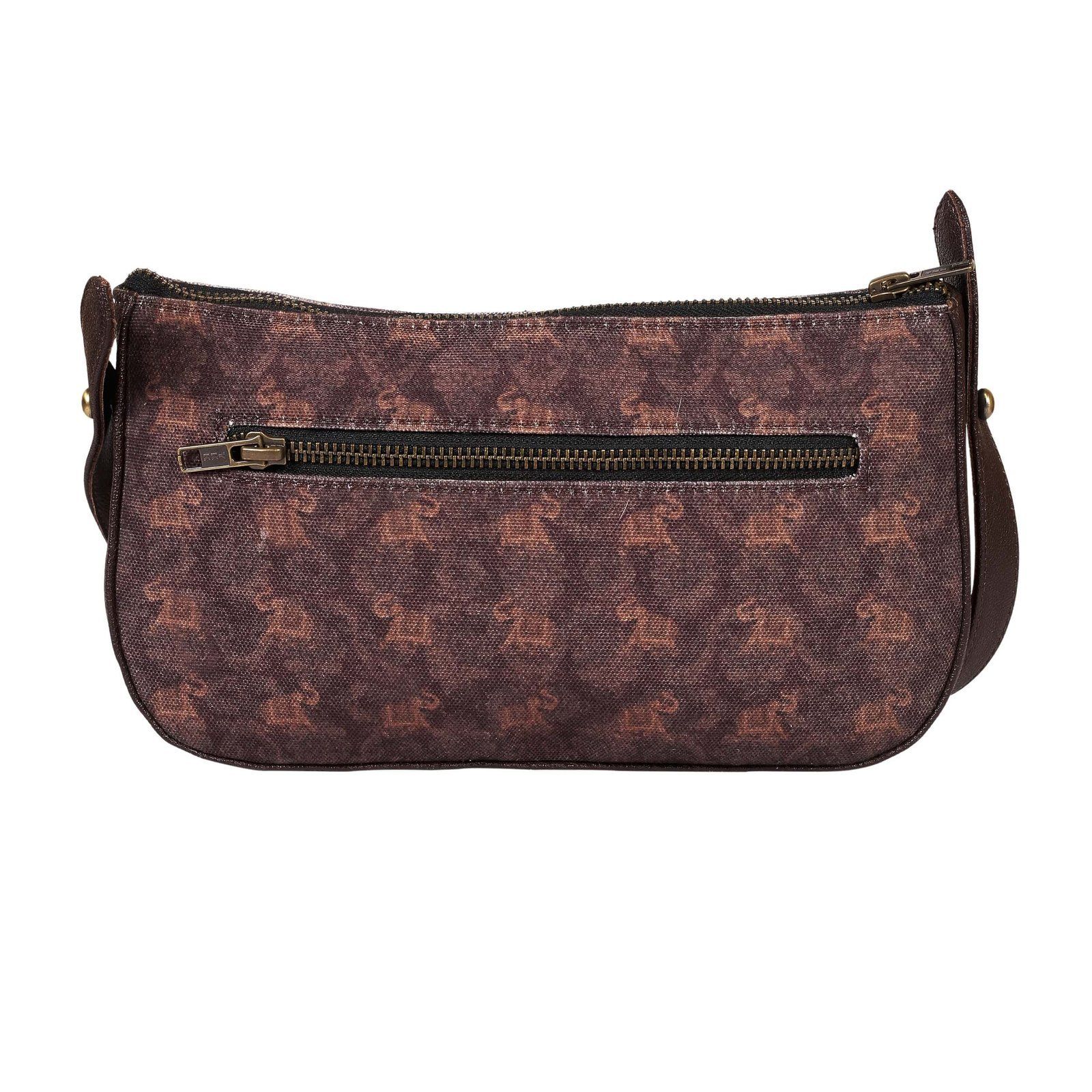 Textured With Elephant Pattern Baguette Bag image 3