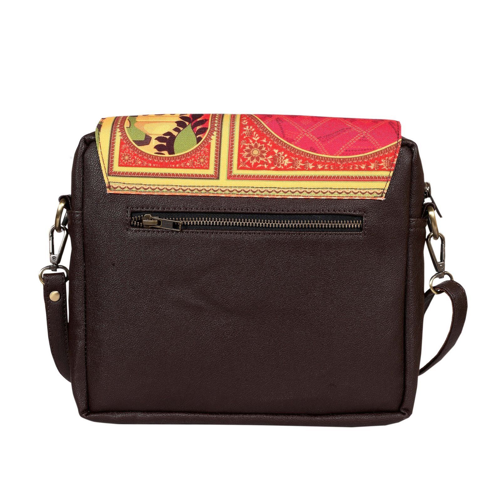 Auto Rickshaw, Elephant & Floral Art Sling Bag image 3