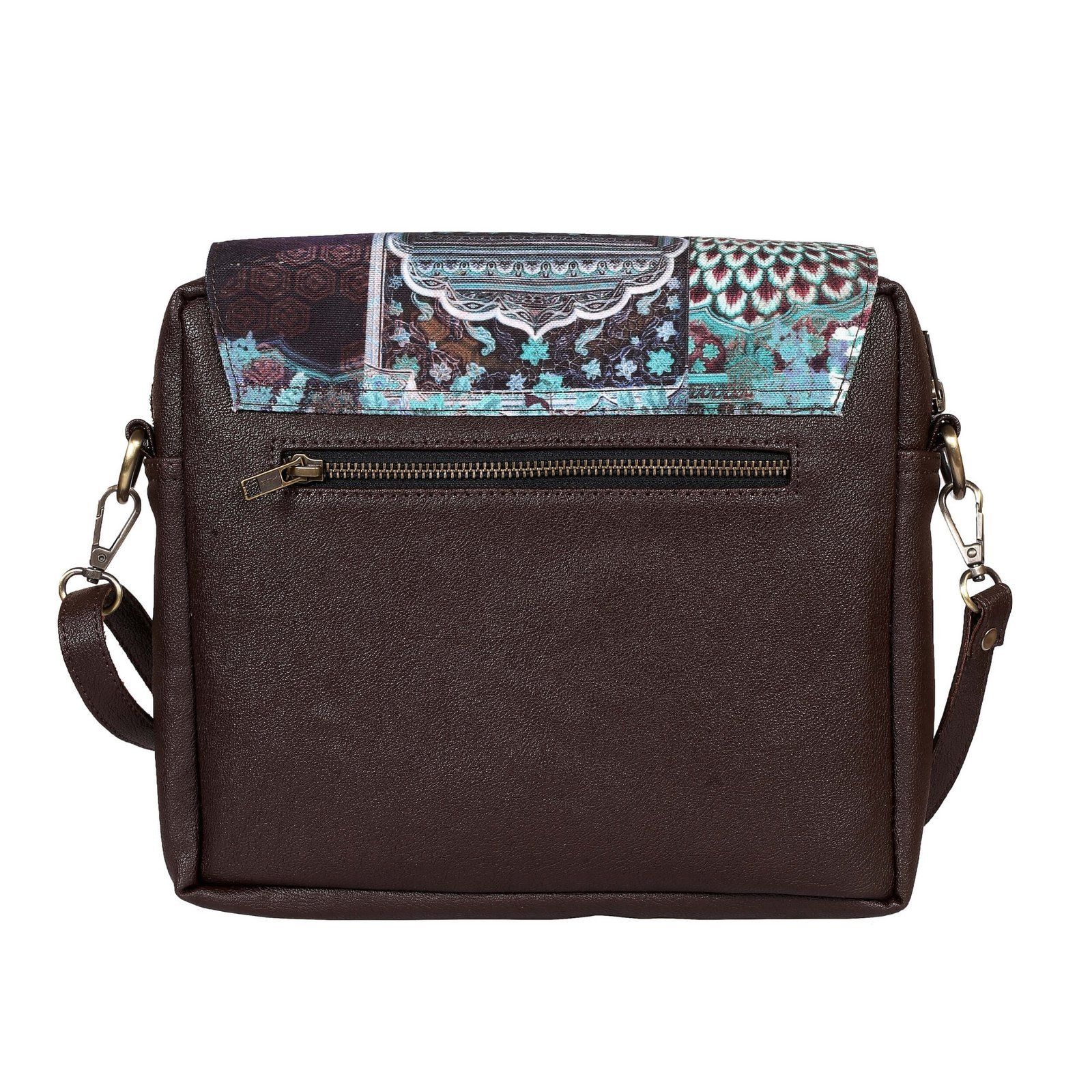 Teal Heritage Architecture Print Sling Bag image 3