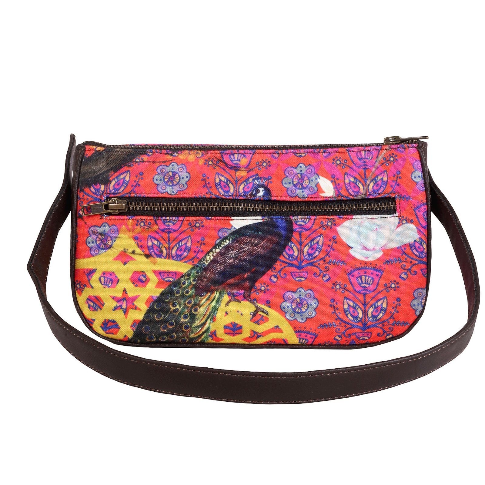 Peacock Print Women‚ Baguette Bag image 3