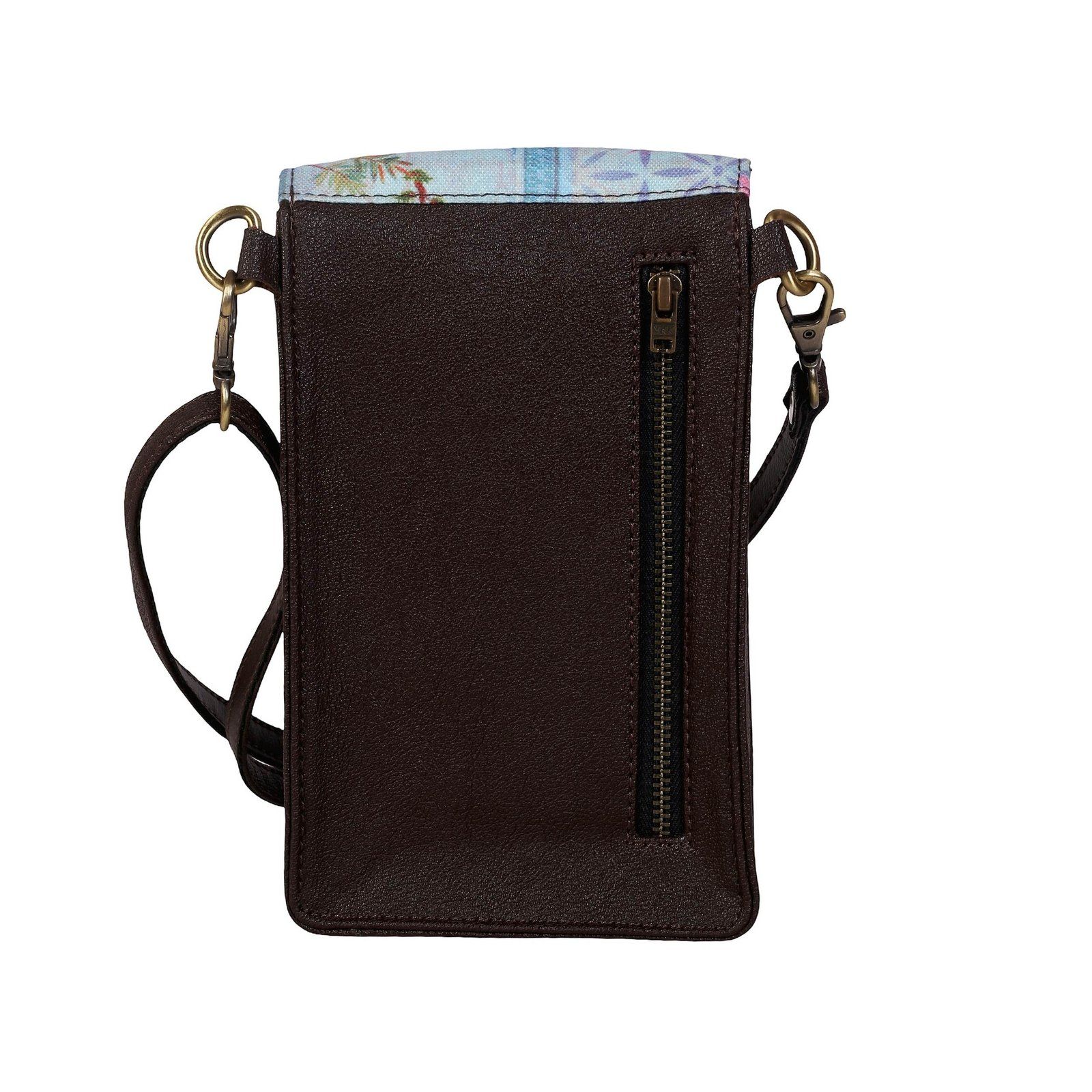 Peacock Print Mobile Sling Bag For Women | Floral Crossbody Phone Bag Small Purse image 3