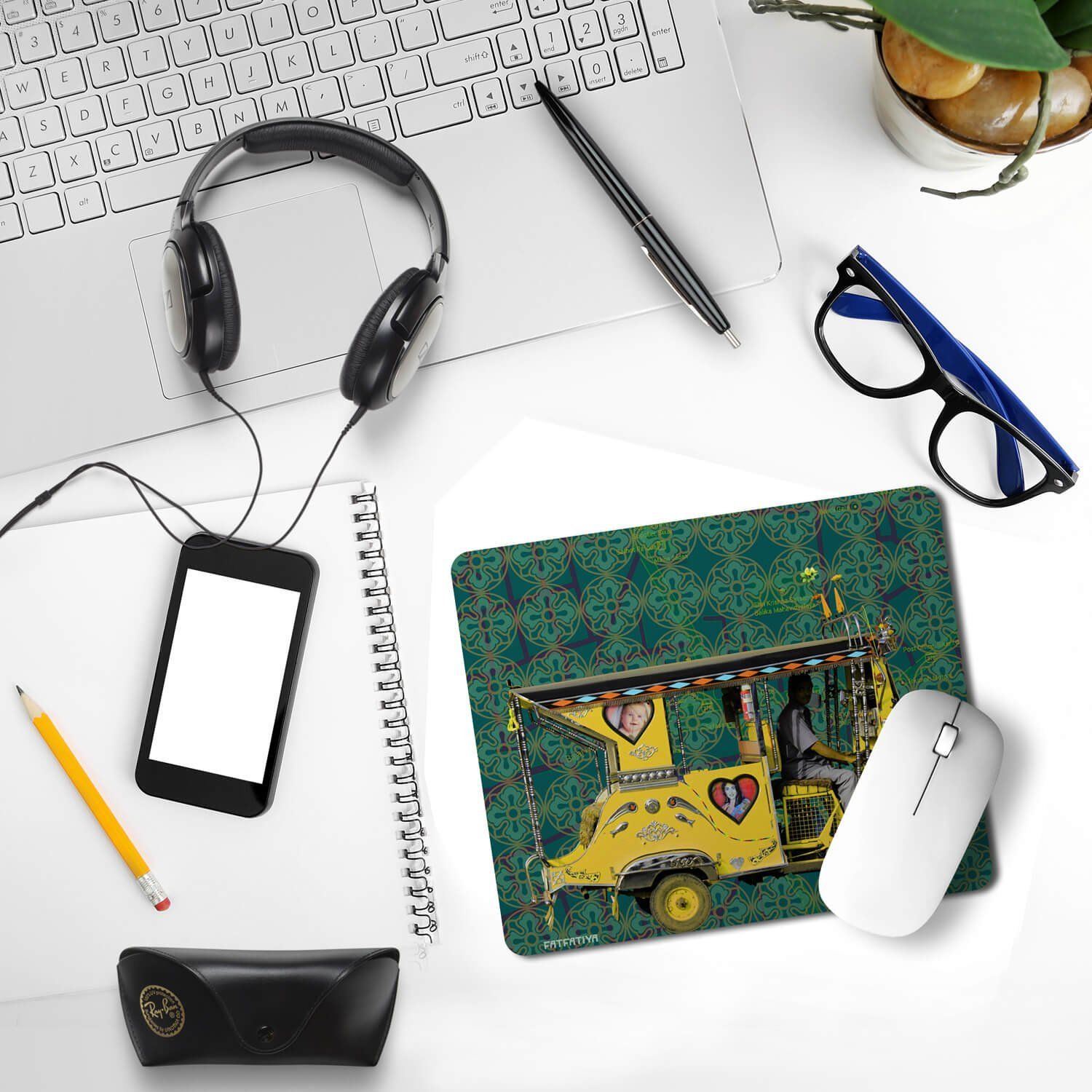 Yellow Auto Rickshaw Best Mouse Pad image 3