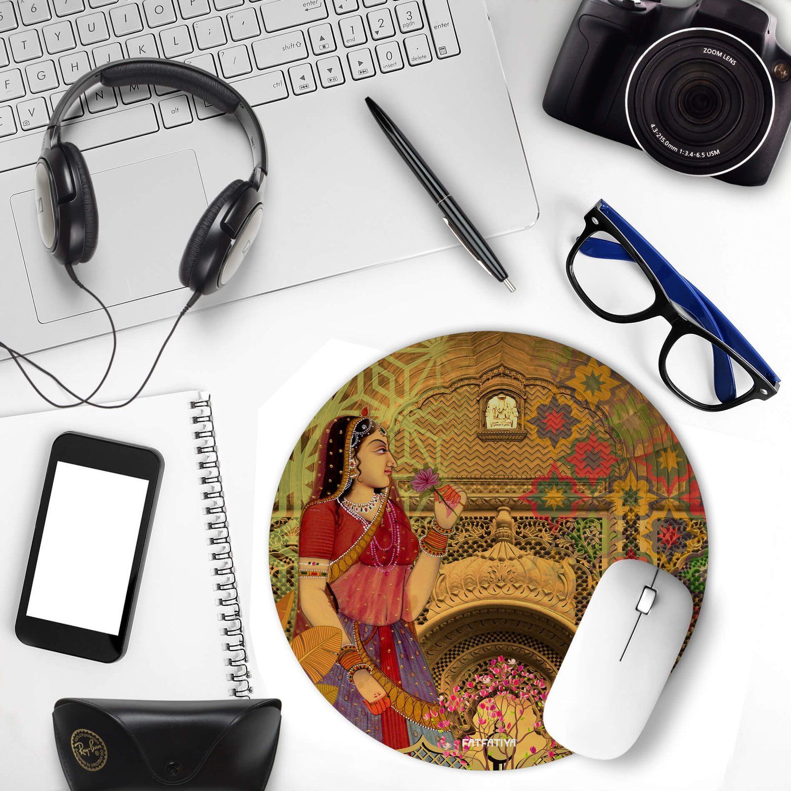 Rajasthani Queen Aesthetic Mouse Pad image 3