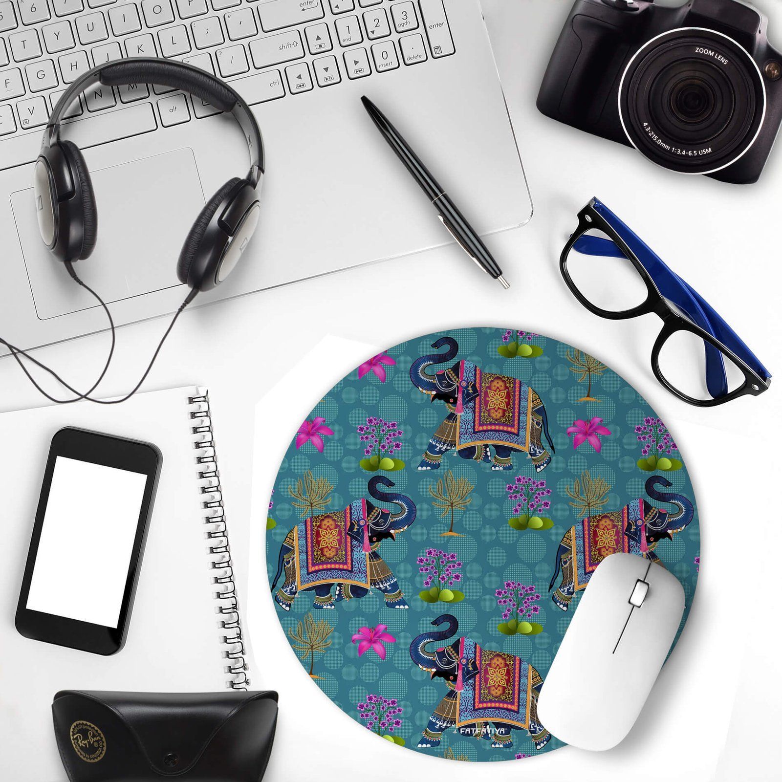 Royal Elephant Design Laptop Mouse Mat image 3