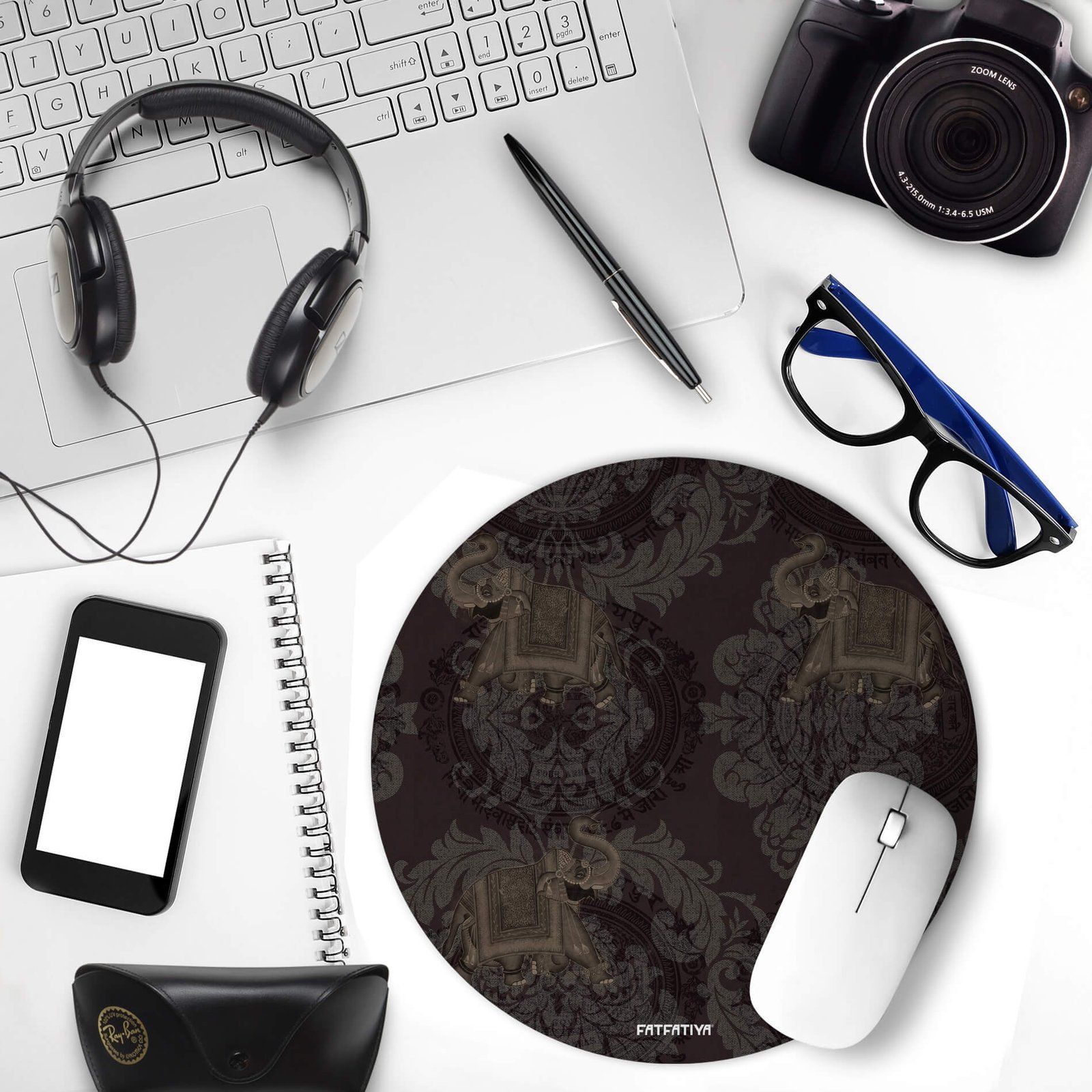 Jaipuri Elephant Brown Mouse Pad image 3