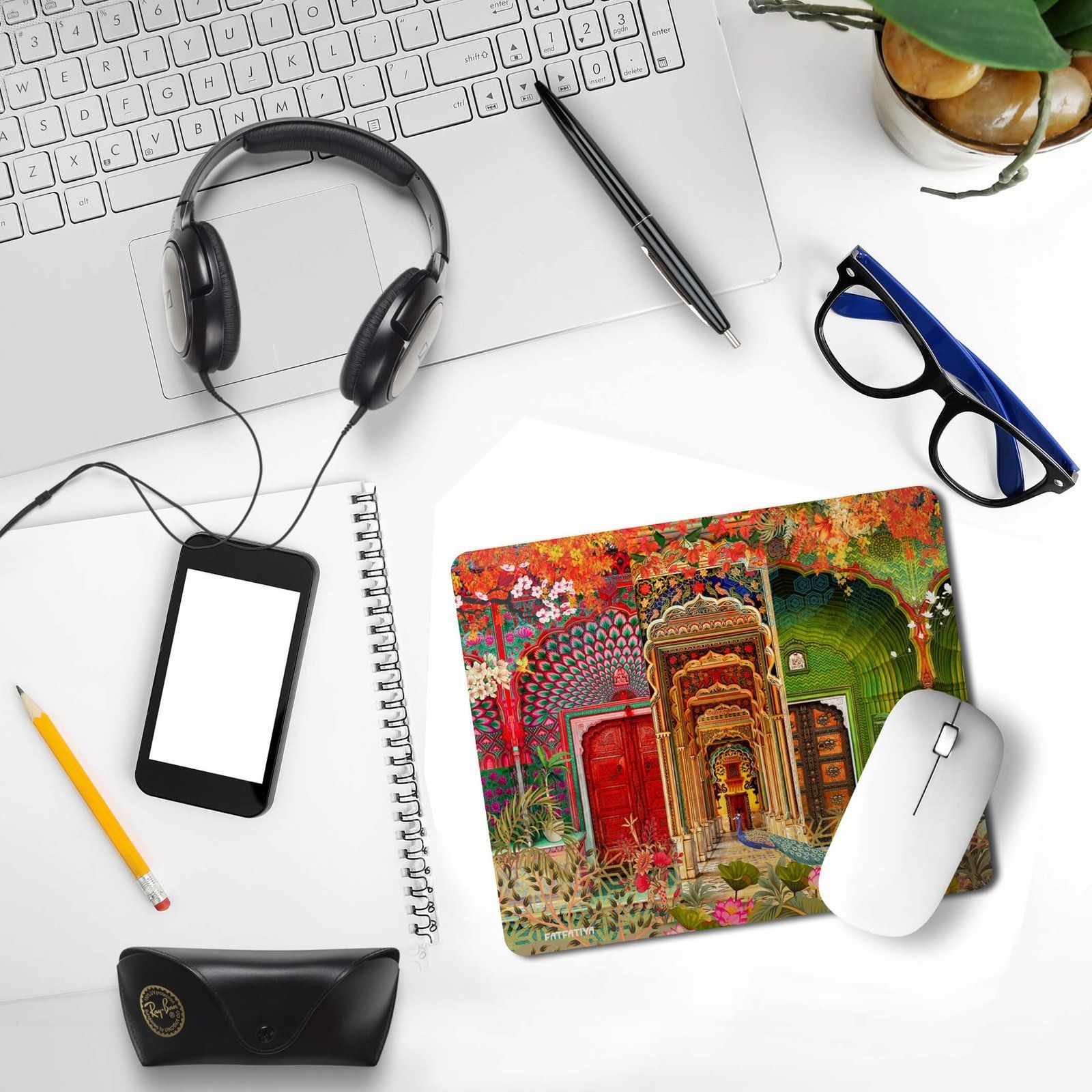 Rajasthani Royal Doors Non Slip Mouse Pad image 3