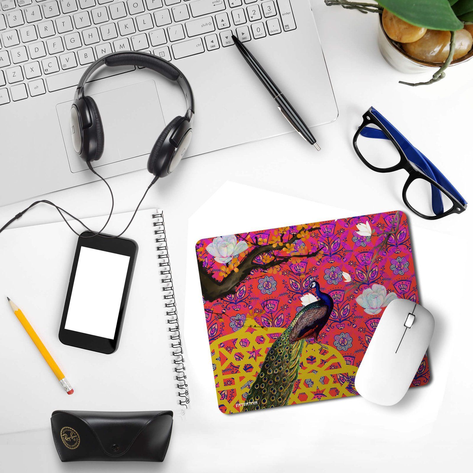 Colorful Peacock Cute Mouse Mat image 3