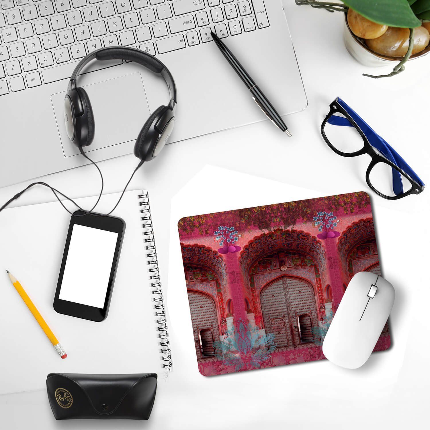 Shekhawati Haveli Door Pink Mouse Mat image 3