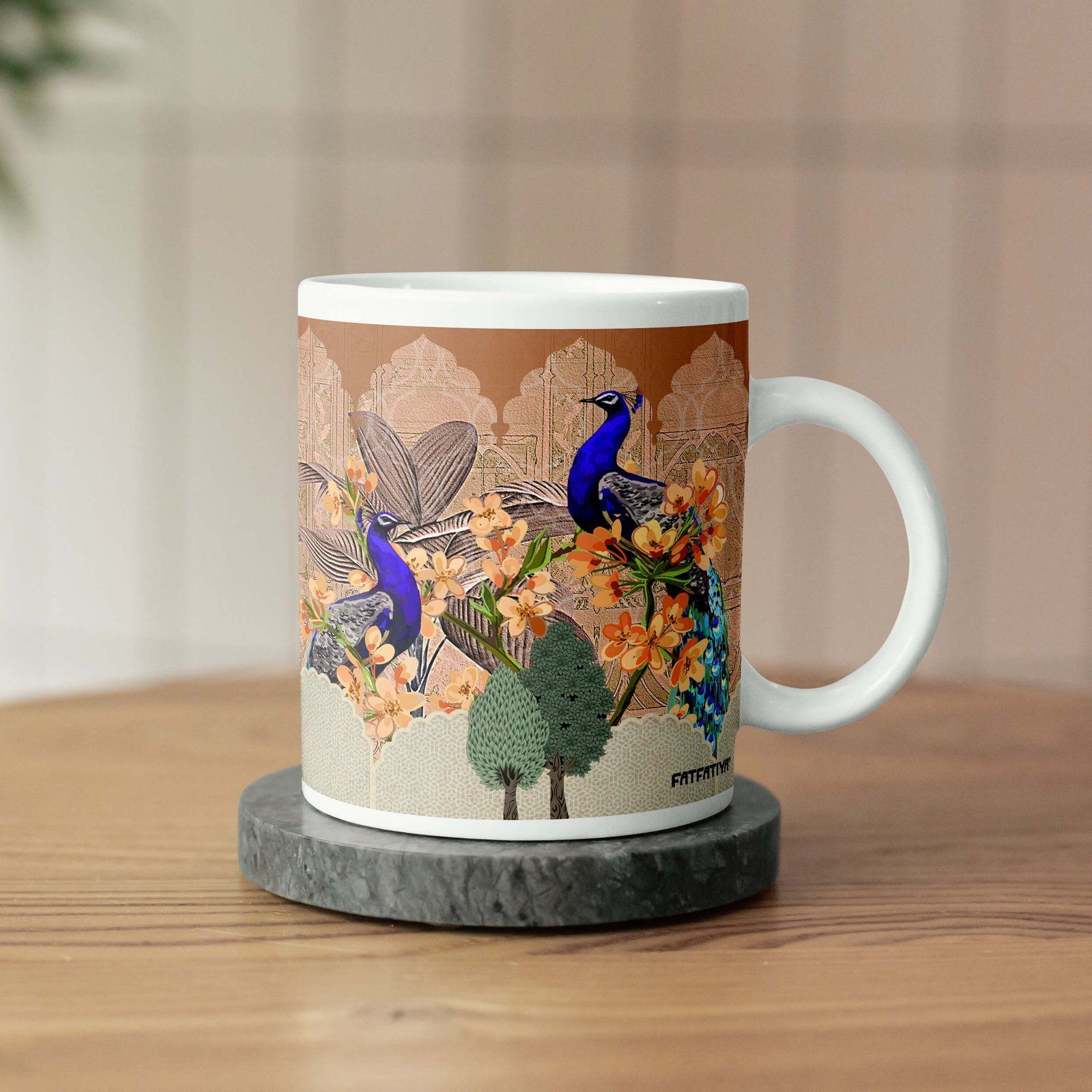 Printed Peacock Awesome Coffee Mug image 3