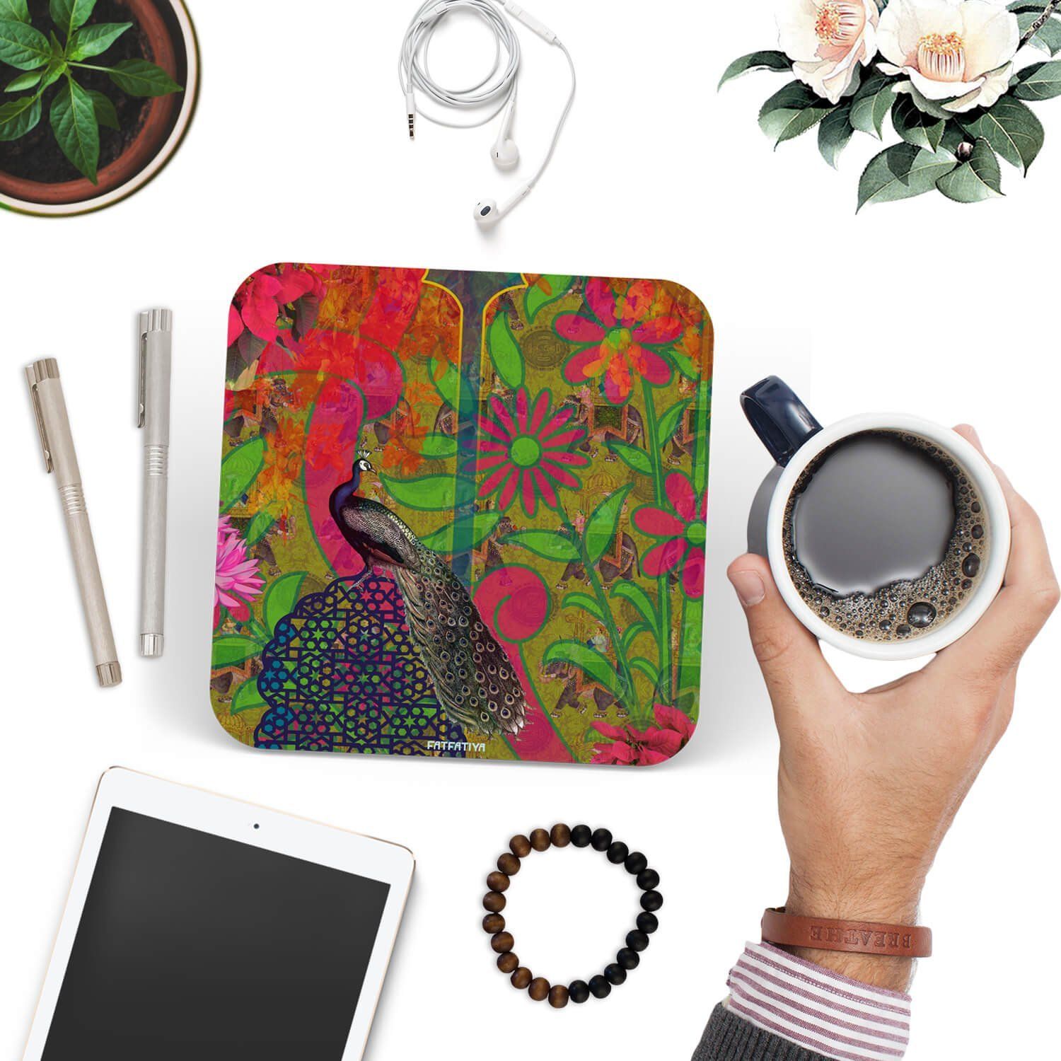 Peacock Table Coasters Set image 3