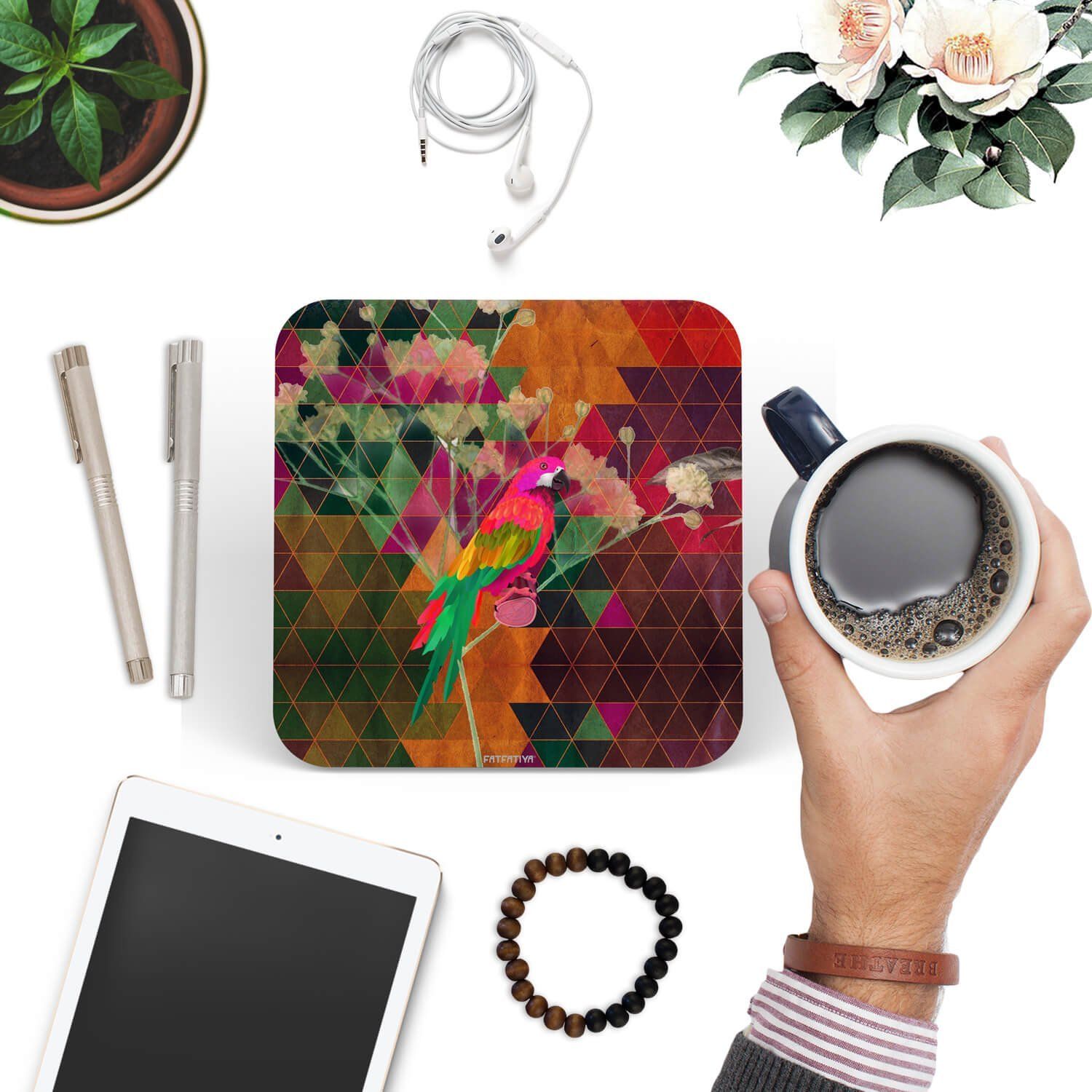 Parrot Designer Printed Mdf Coaster Set image 3
