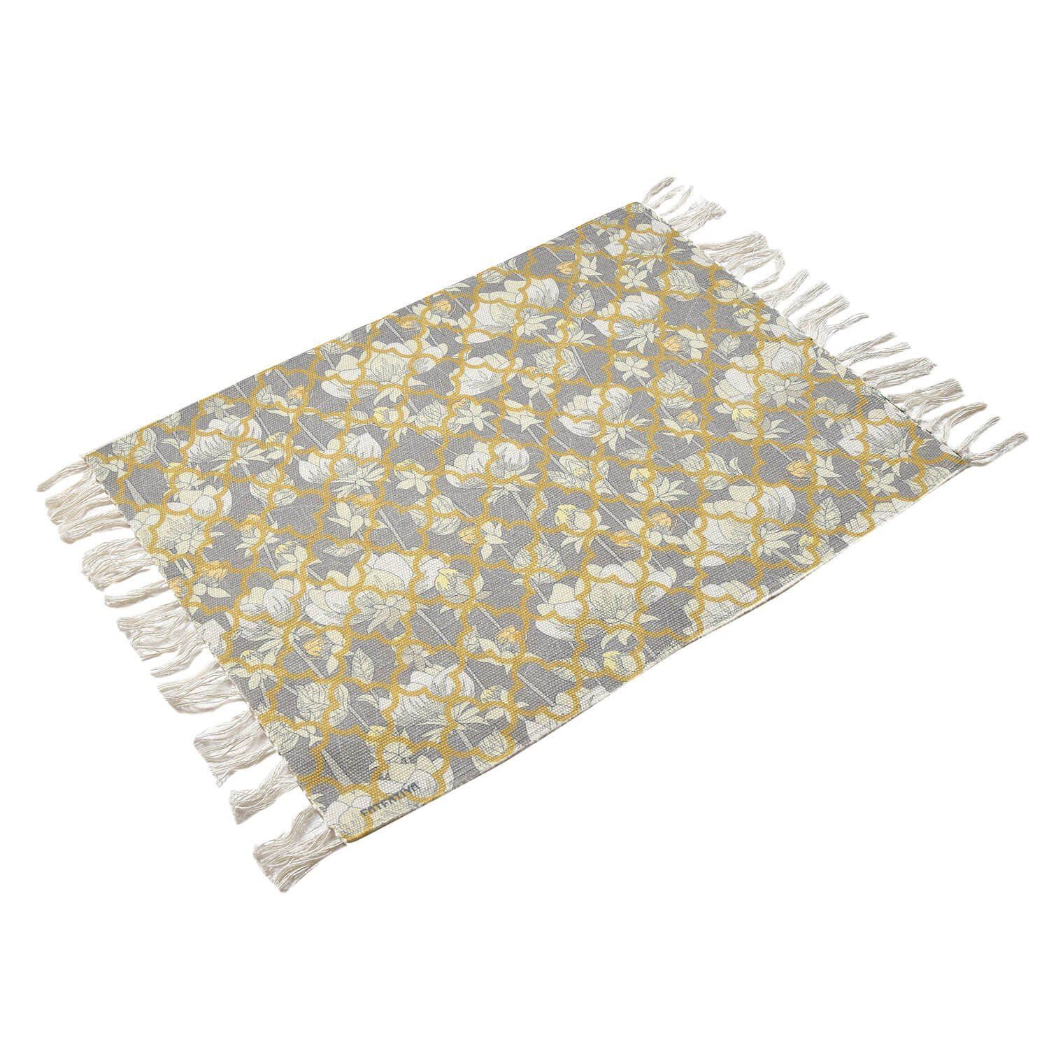 White Lotus Flower Polyester Outdoor Rug image 3