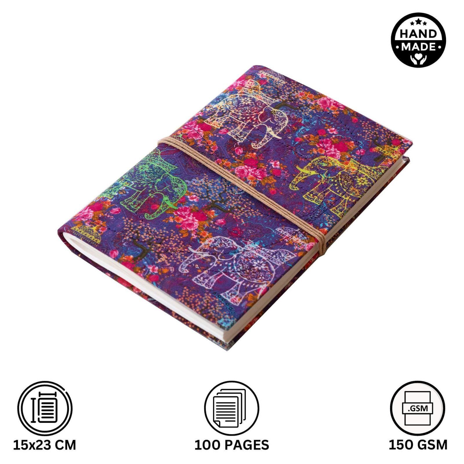 Indian Elephant Handmade Paper Notebook image 3