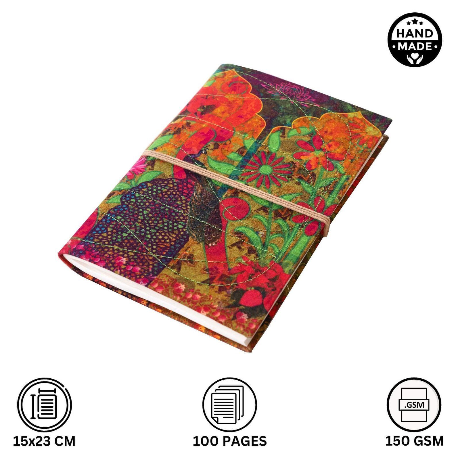Peacock In Fort Handmade Notebook image 3