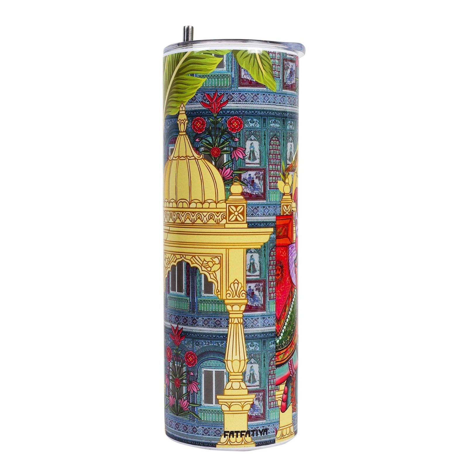 Evening Walk In Shekhawati Steel Tumbler With Lid image 4
