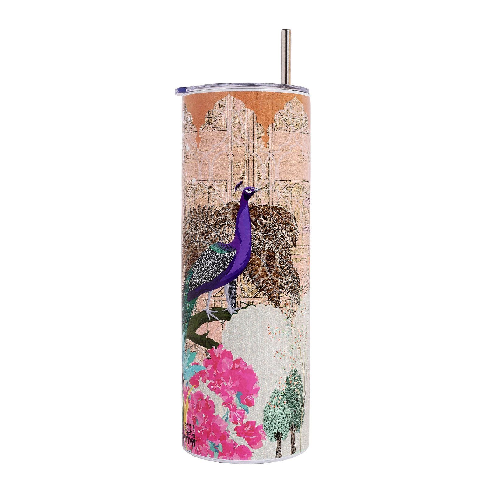 Peacock Majesty Palace Stainless Steel Tumbler With Straw image 4