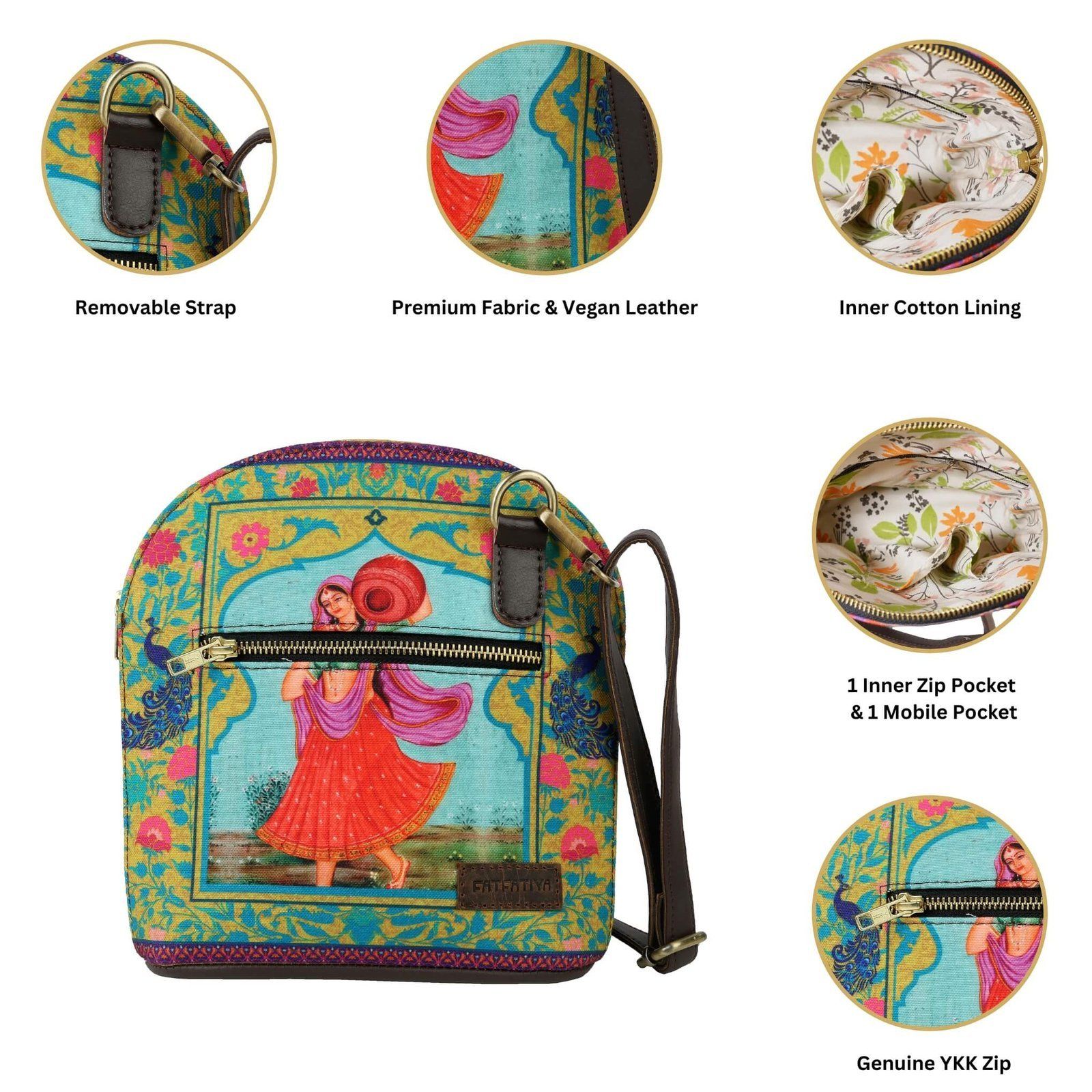 Matka Queen Cross Body Canvas Bag image 4