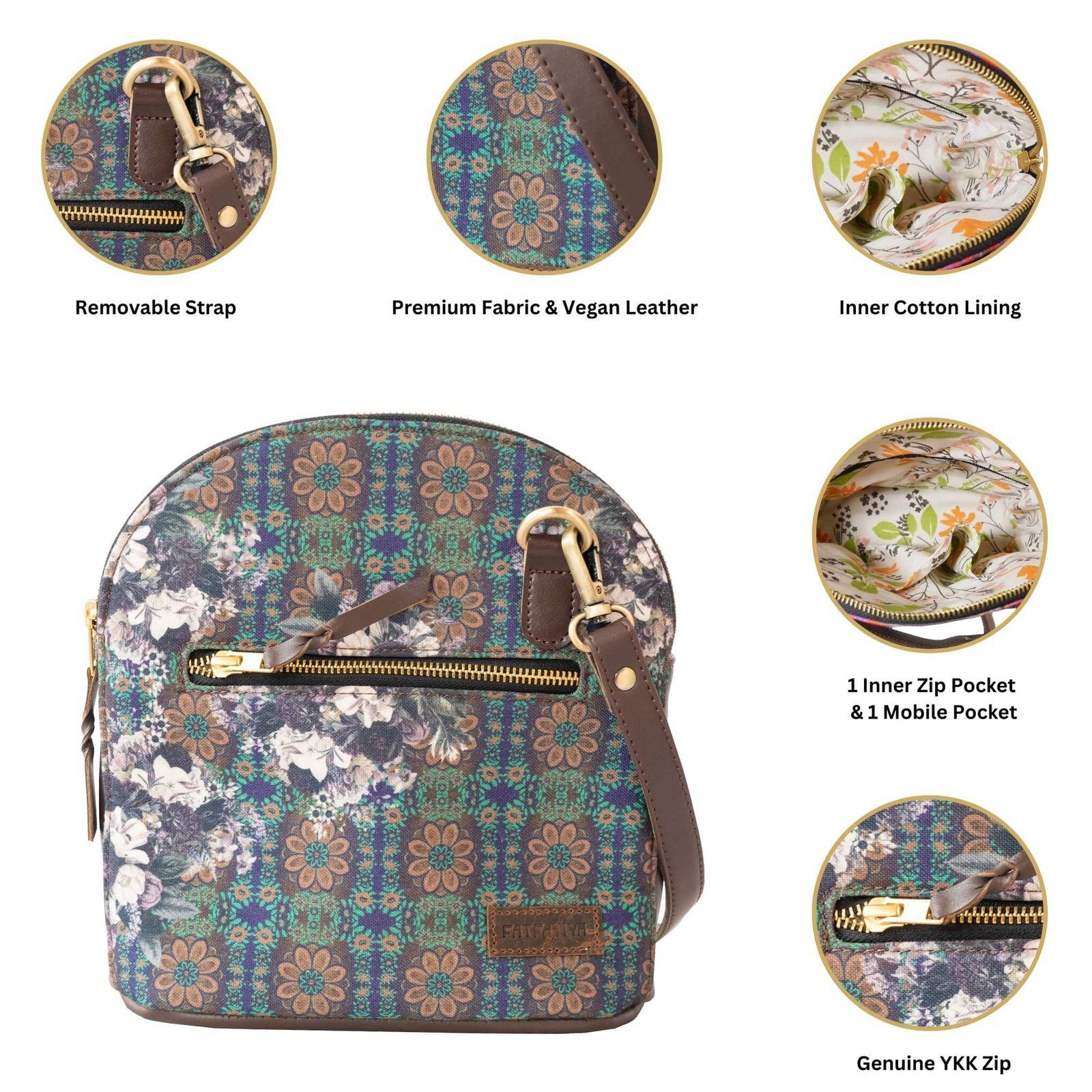 The Elegant Flower Of Stone Travel Crossbody Bag image 4