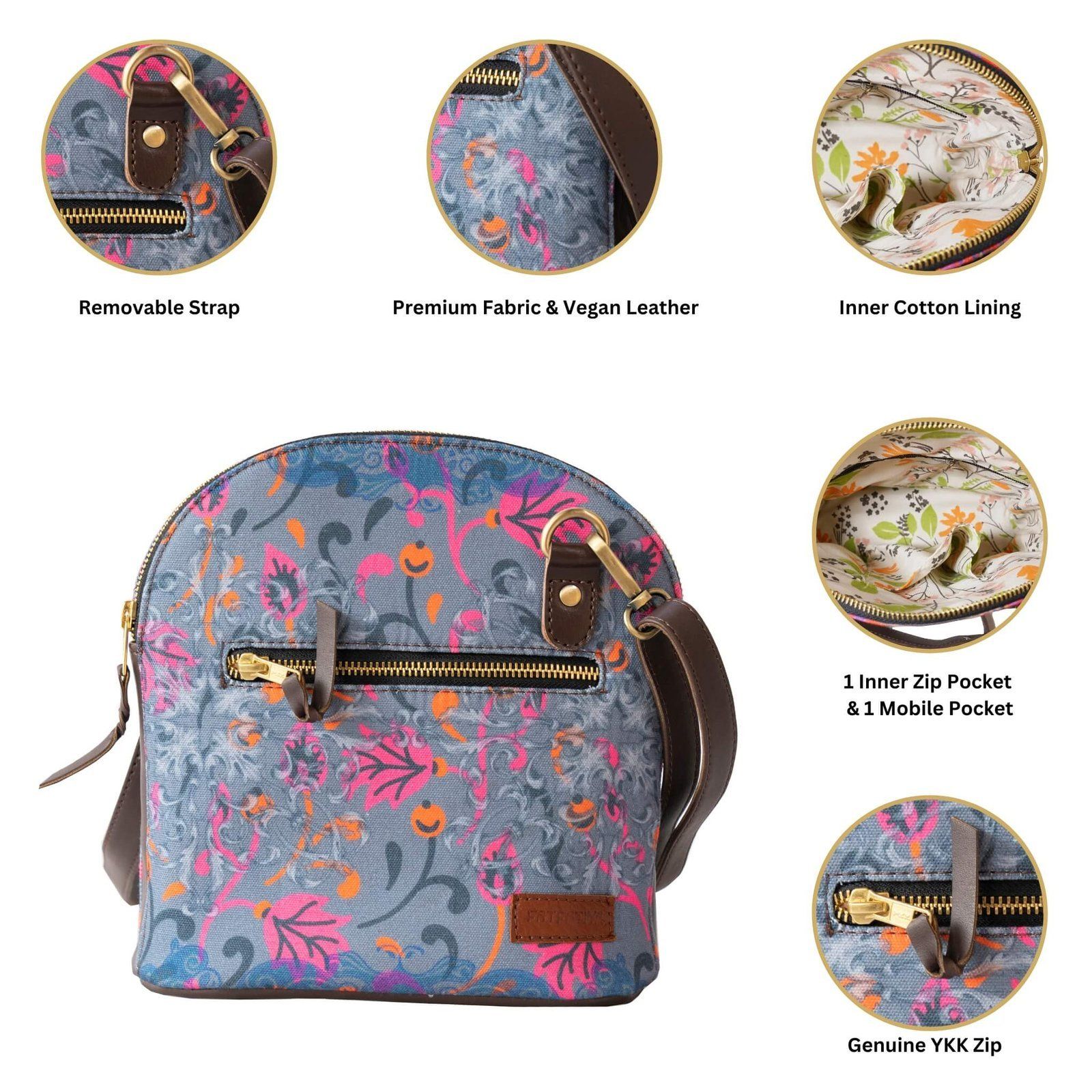 Pink Grey Women‚ Designer Crossbody Bag image 4