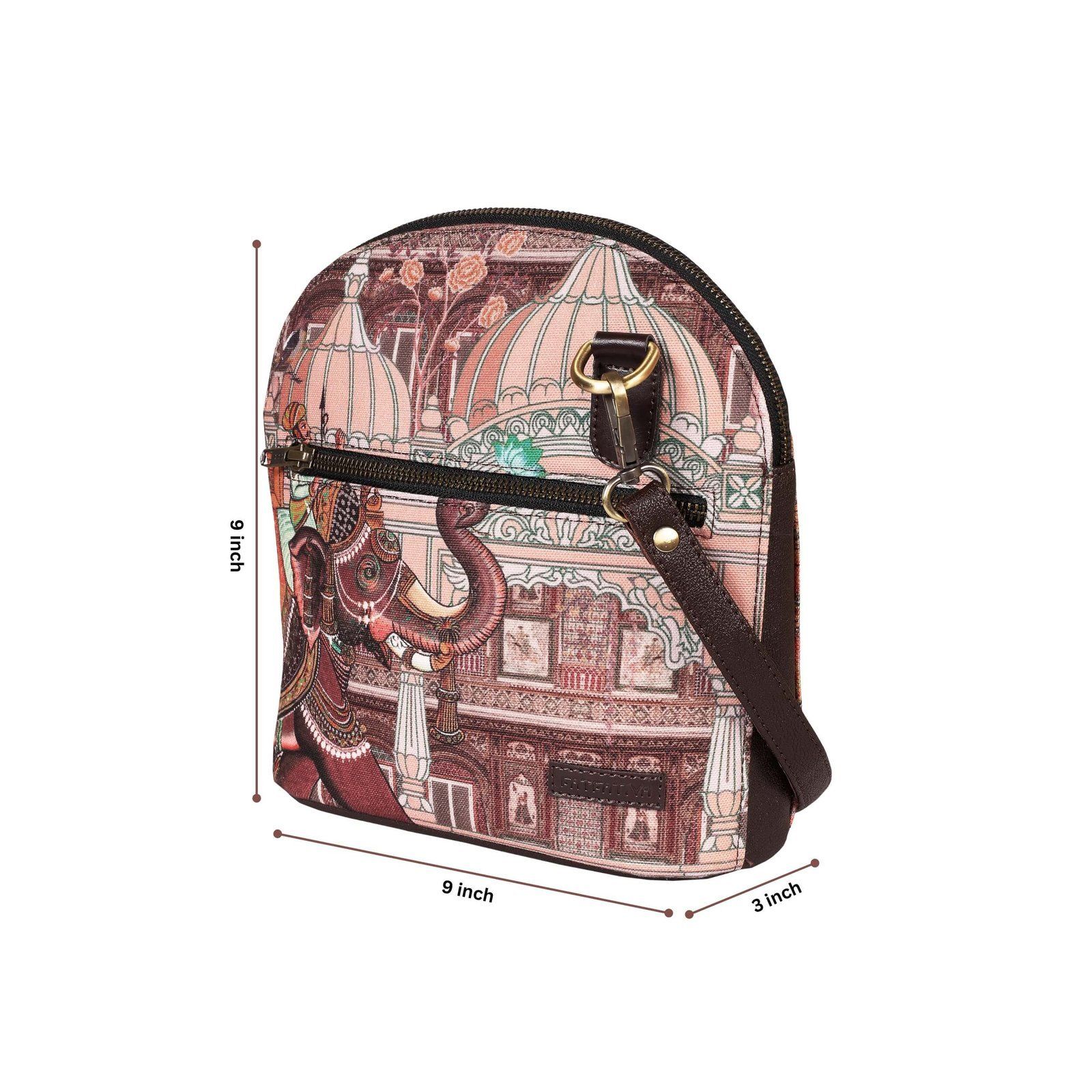 Elephant Procession & Palace Print Crossbody Bag image 4