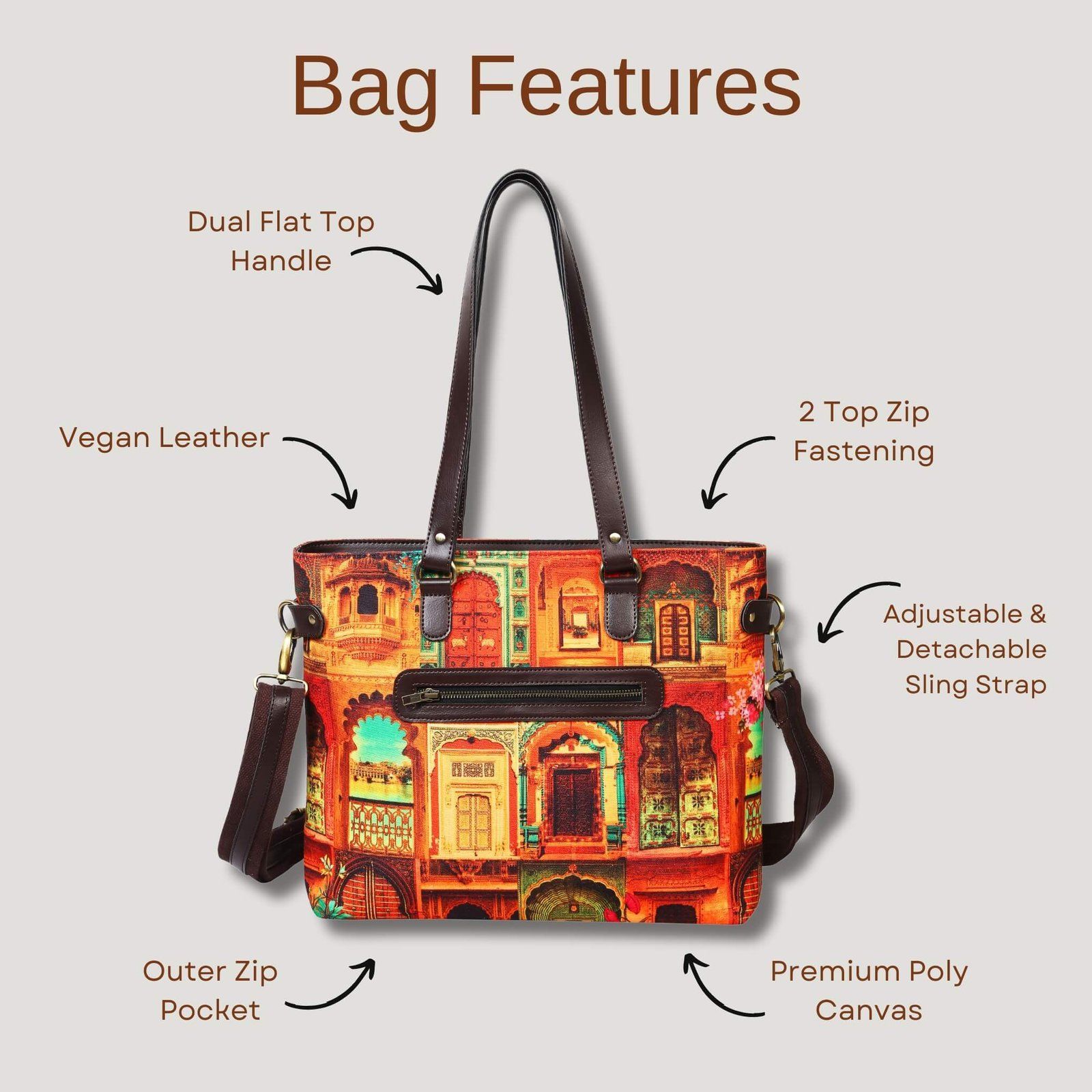 Rajasthani Doors Cool Tote Bag image 4
