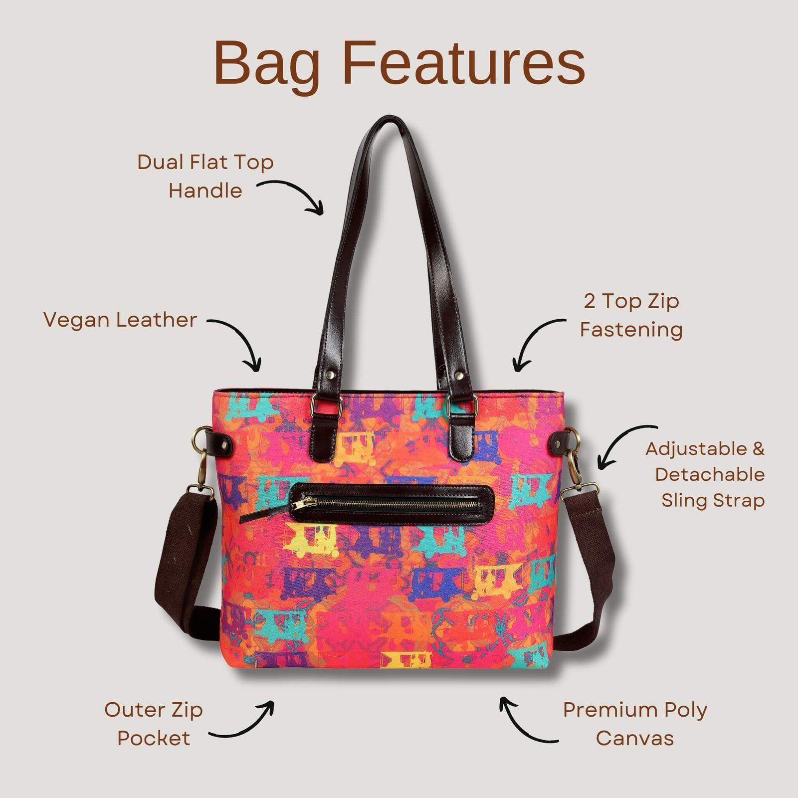 Autorickshaw Design Tote Bag For Office image 4