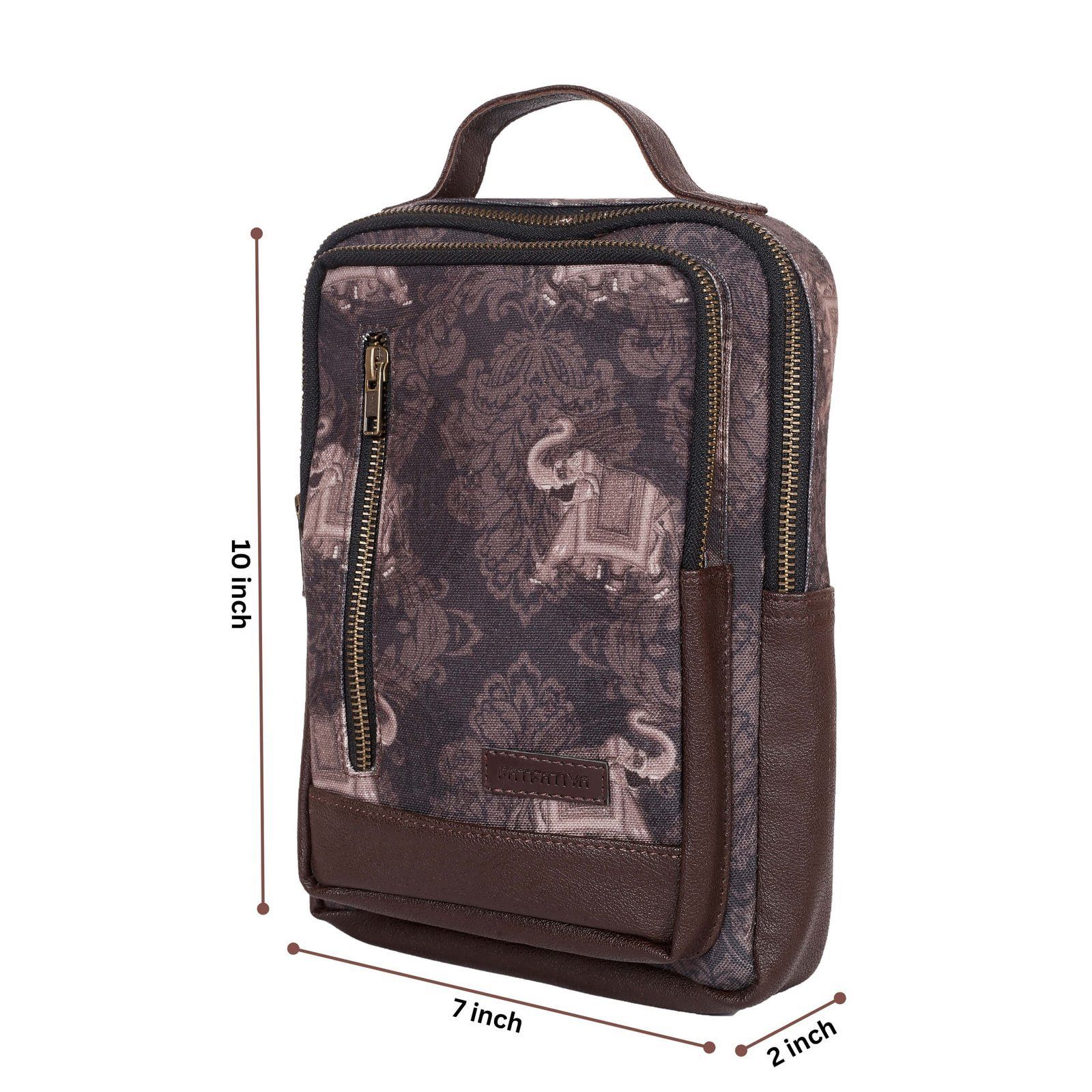 Monochrome Elephant Motif Chest Bag image 4